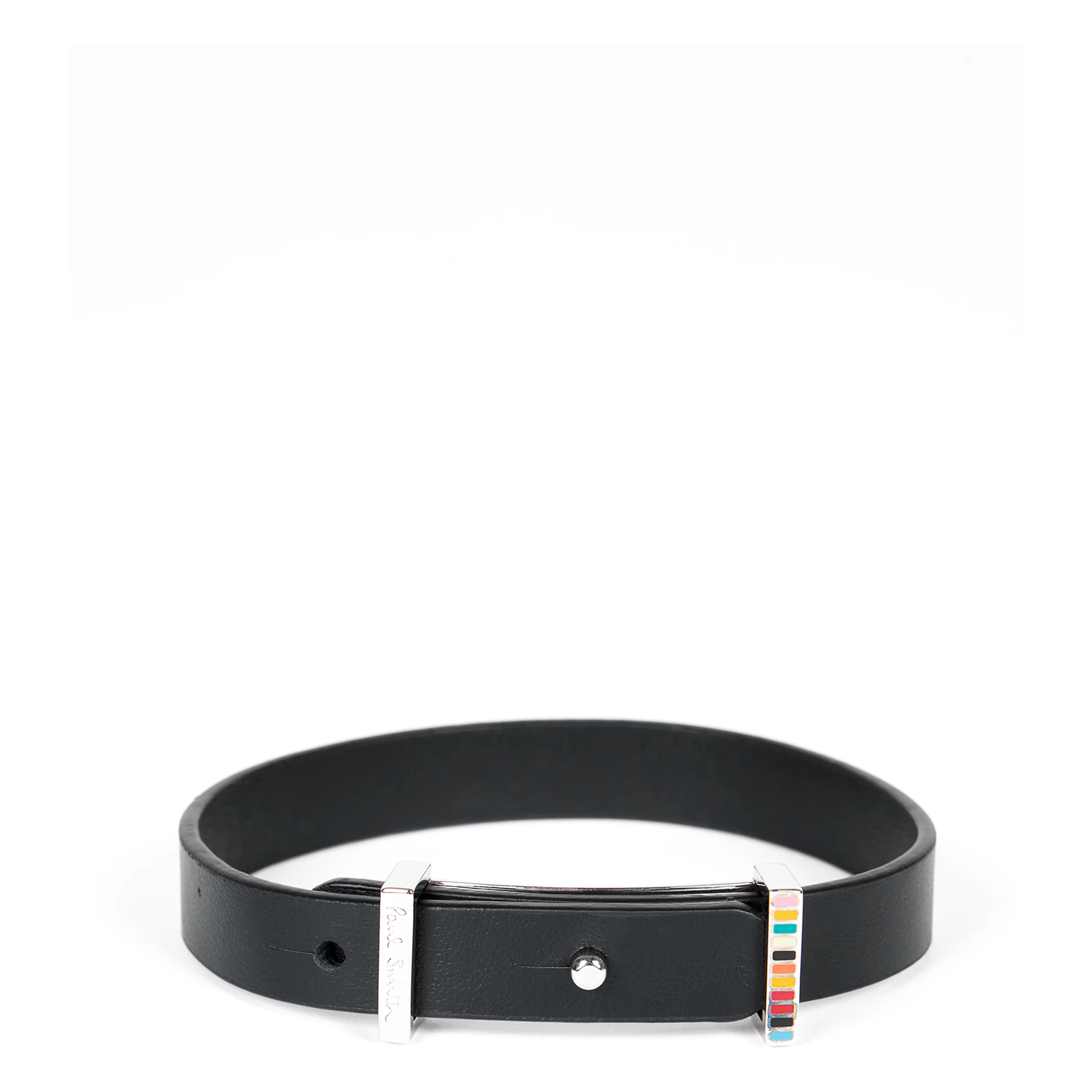 Paul Smith Buckle Leather Bracelet Black