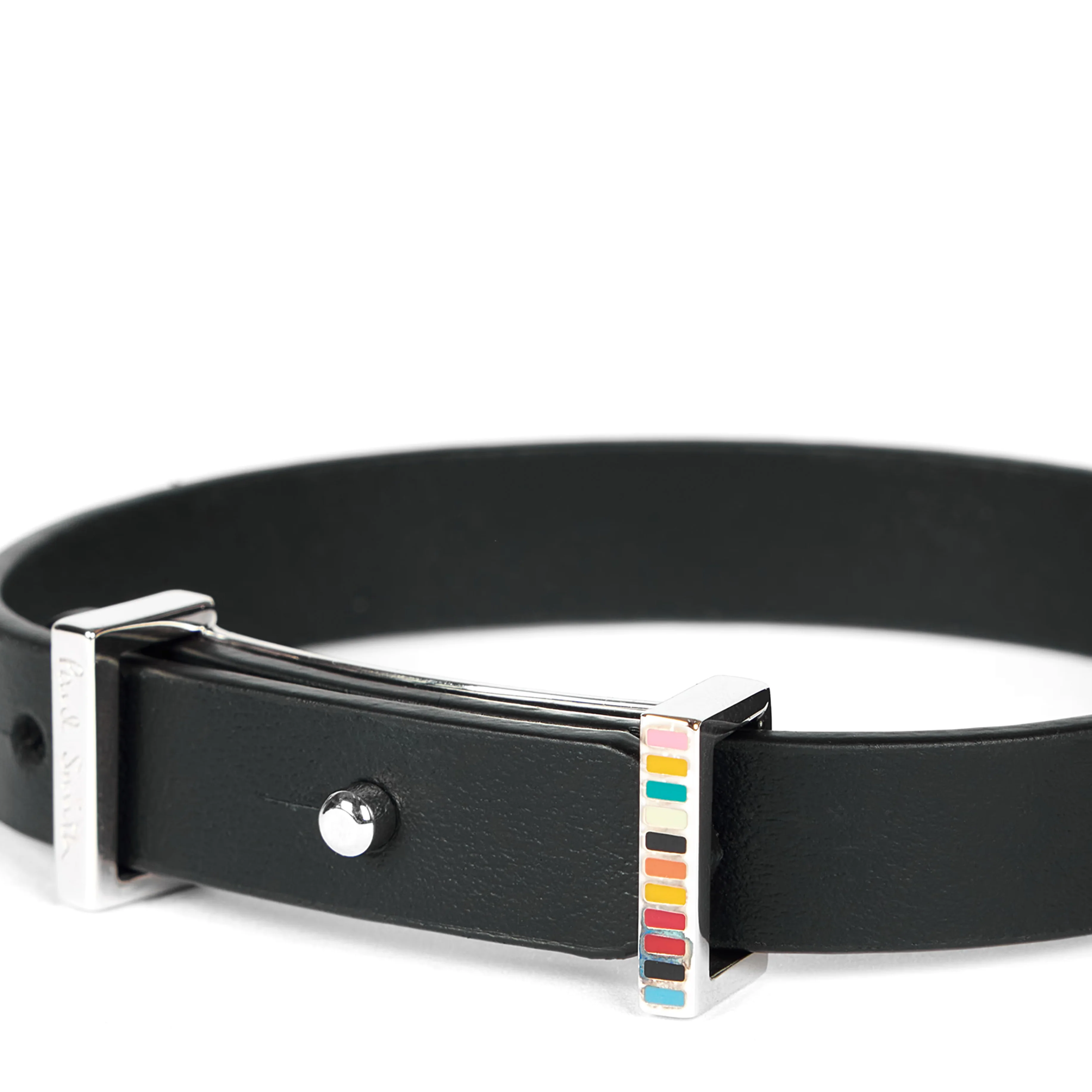 Paul Smith Buckle Leather Bracelet Black - Image 4