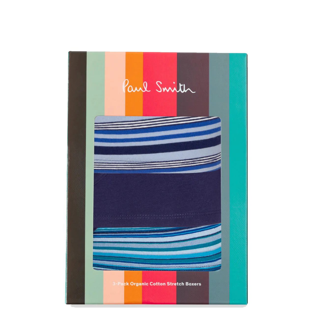 Paul Smith Cotton-Blend Mixed Boxer Briefs Three Pack Navy Stripe - Image 2