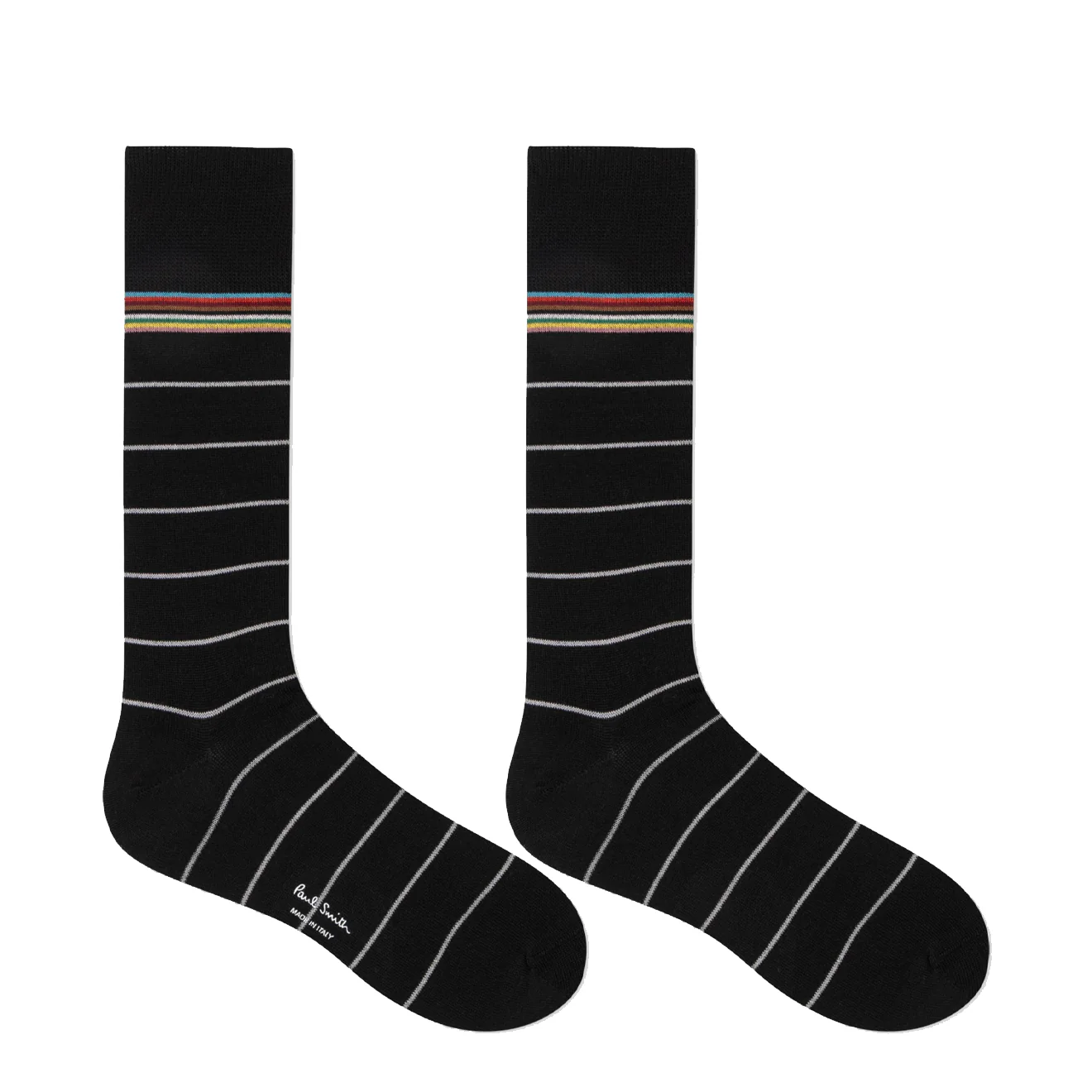 Paul Smith Cotton-Blend Pinstripe Socks Black - Image 2