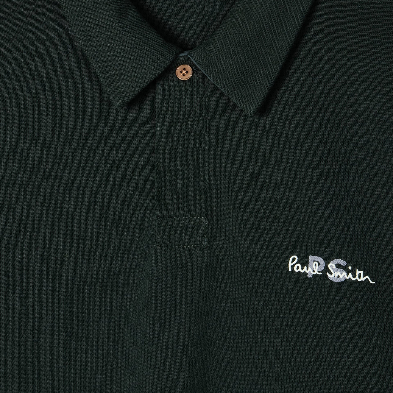 Paul Smith Cotton Logo Long-Sleeve Rugby Shirt Dark Green - Image 2