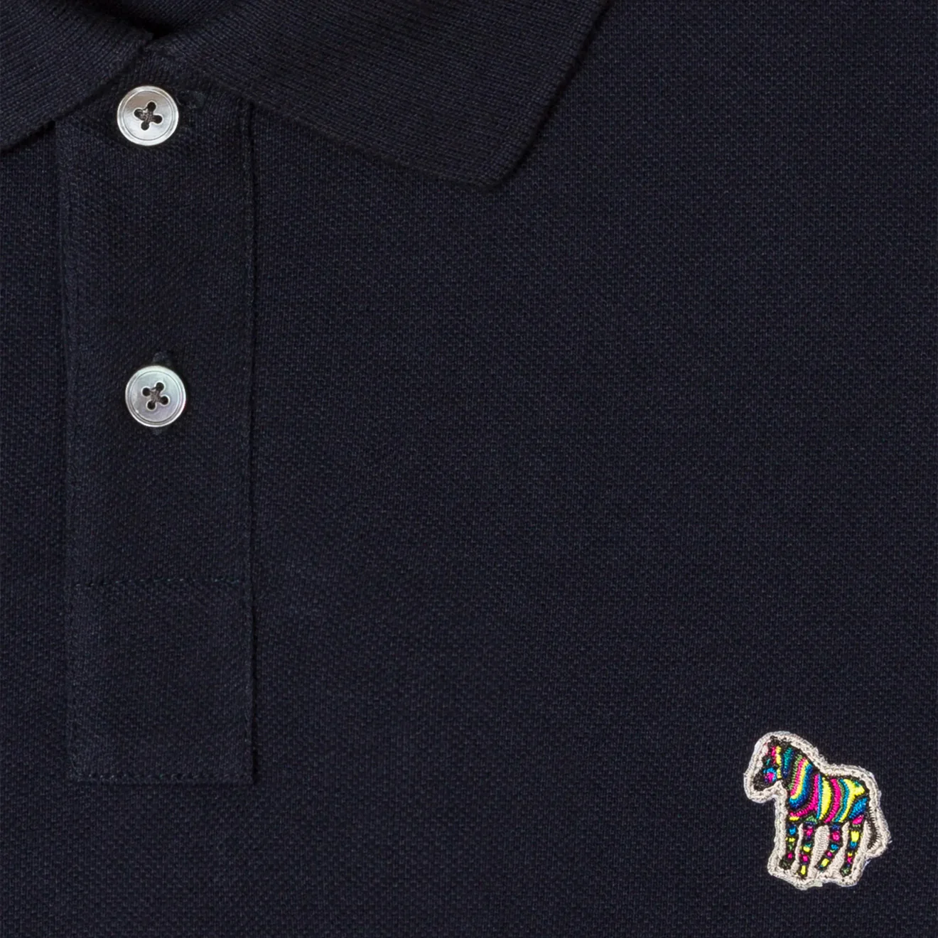 Paul Smith Cotton-Pique Zebra Logo Polo Shirt Dark Navy - Image 2