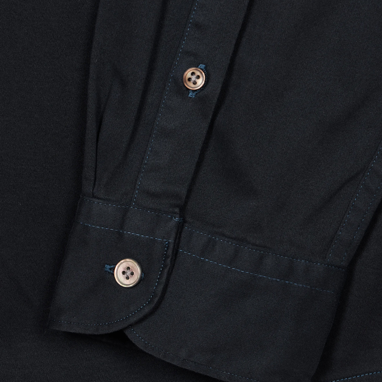 Paul Smith Cotton Sateen Garment-Dyed Shirt Navy - Image 4
