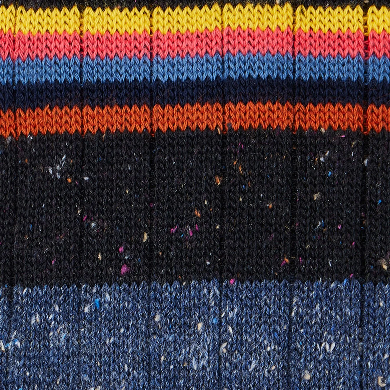 Paul Smith Cotton-Silk Blend Chunky Signature Stripe Socks Black - Image 2