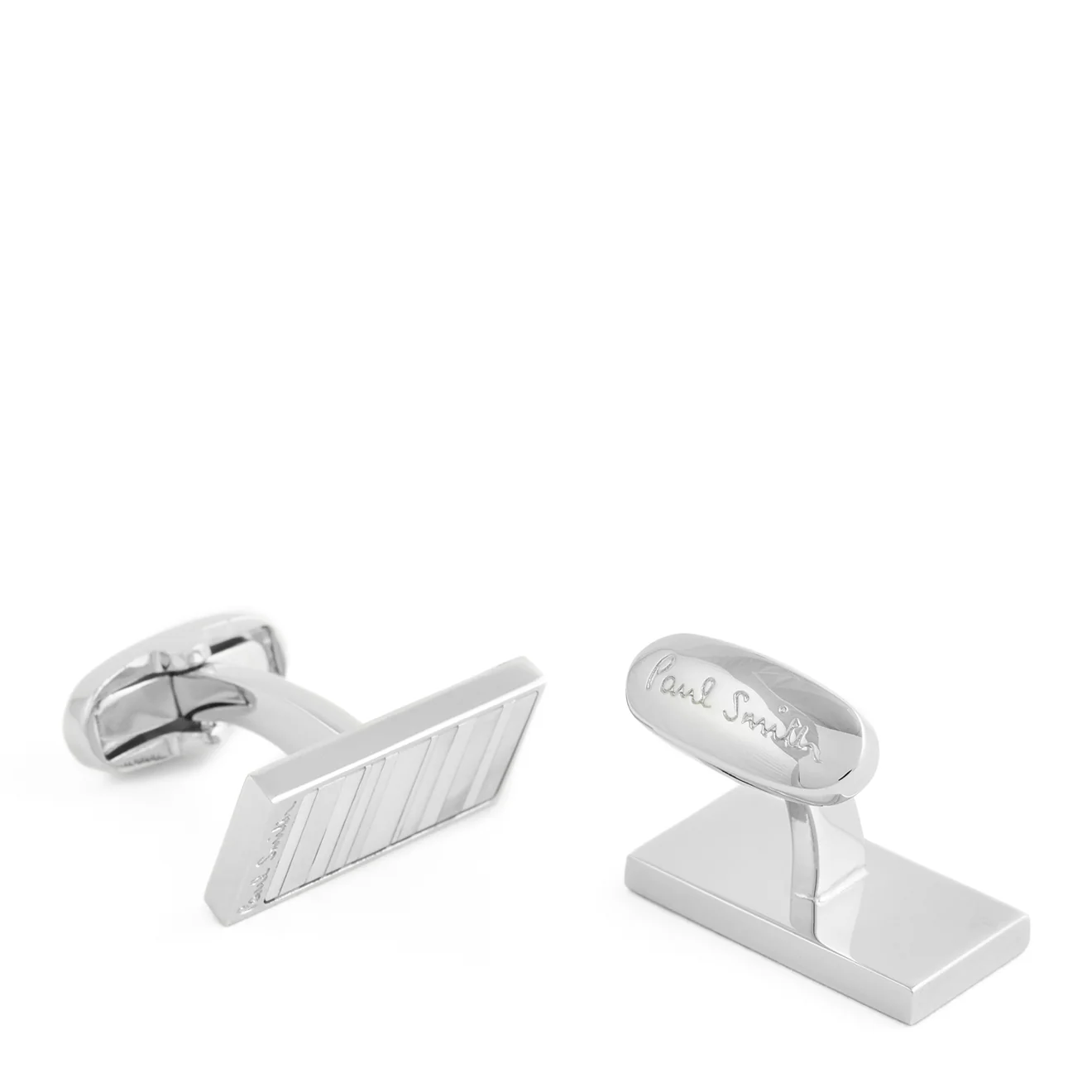 Paul Smith Cufflink Silver Stripe Mother of Pearl - Image 2