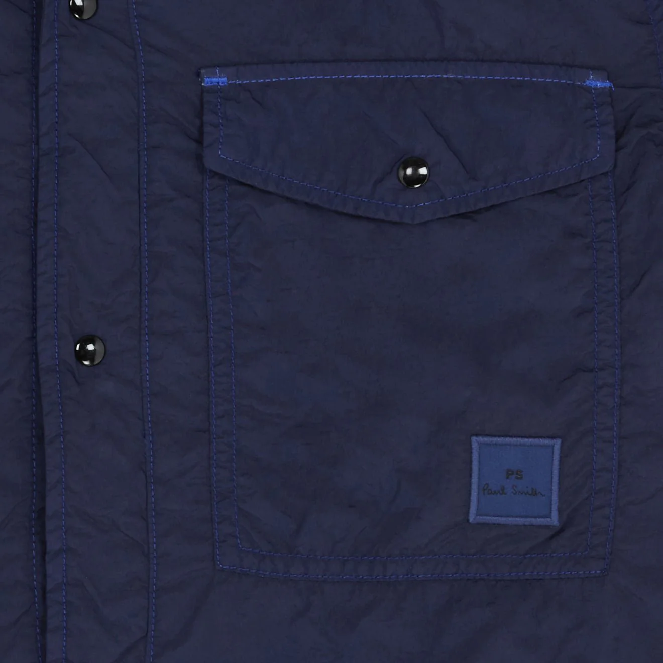 Paul Smith Garment Dyed Recycled-Nylon Overshirt Inky Blue - Image 3