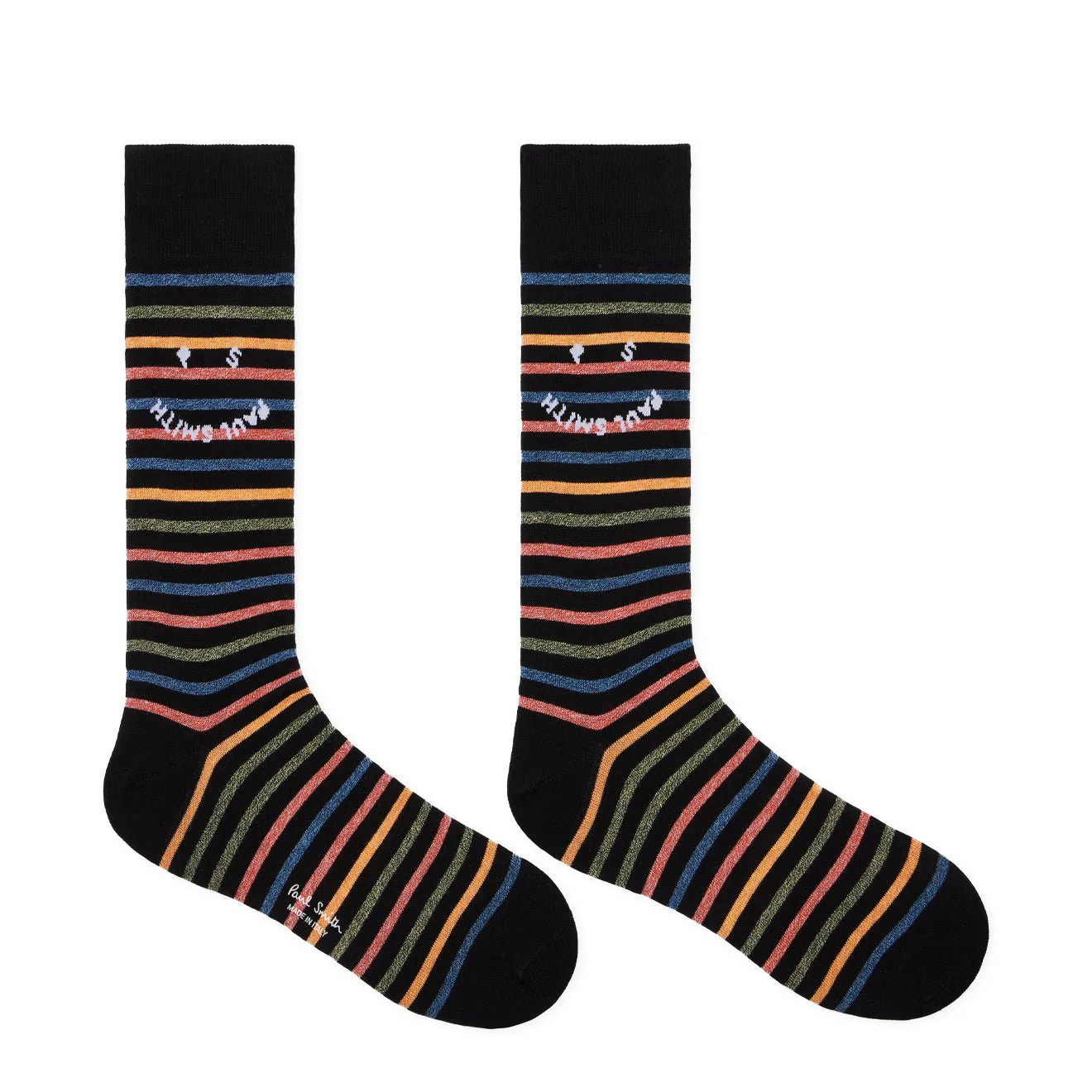 Paul Smith Happy Stripe Socks Black - Image 2