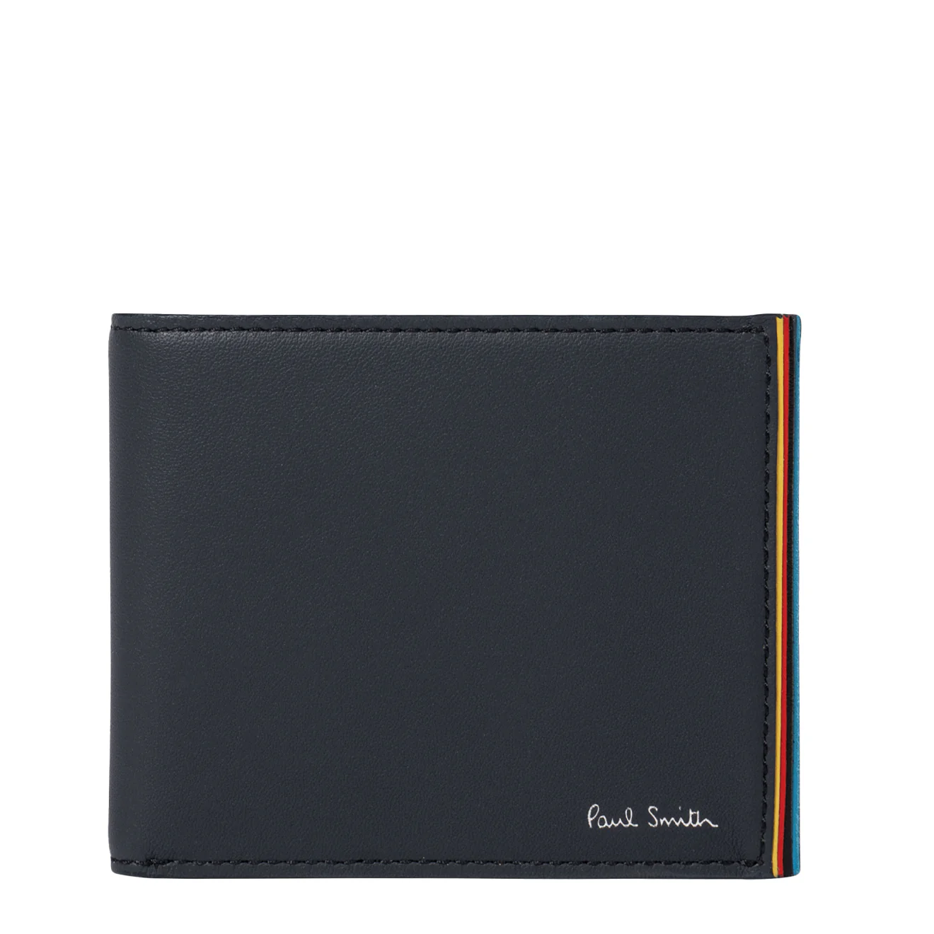 Paul Smith Leather Billfold Wallet Signature Stripe Navy