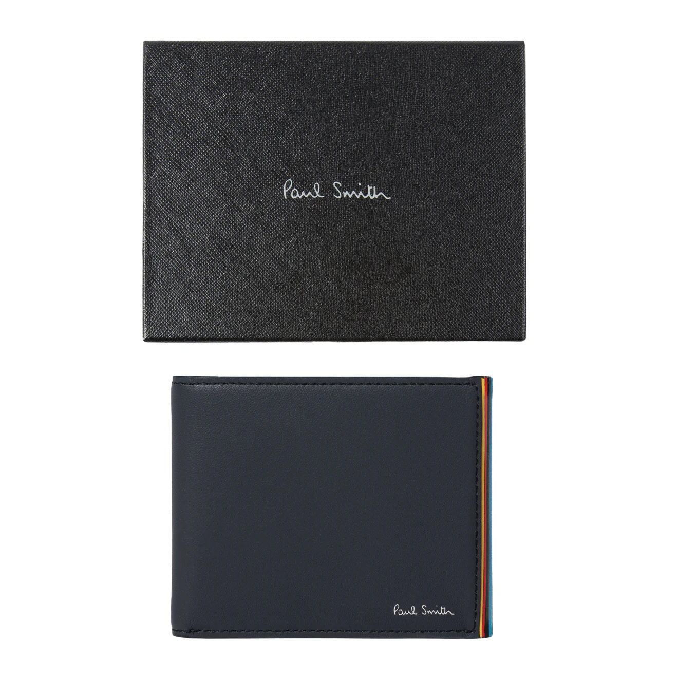 Paul Smith Leather Billfold Wallet Signature Stripe Navy - Image 4