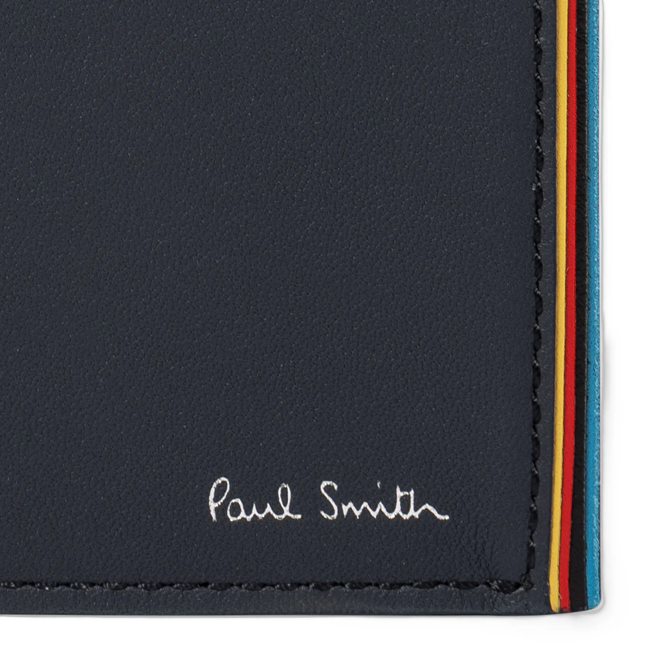Paul Smith Leather Billfold Wallet Signature Stripe Navy - Image 5