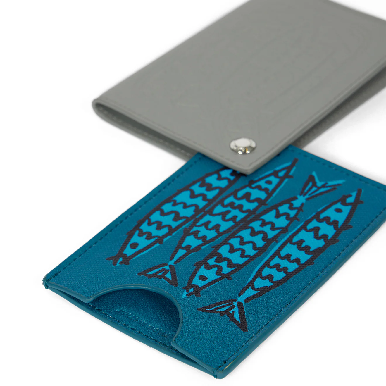 Paul Smith Leather Sardines Card Holder Grey - Image 3