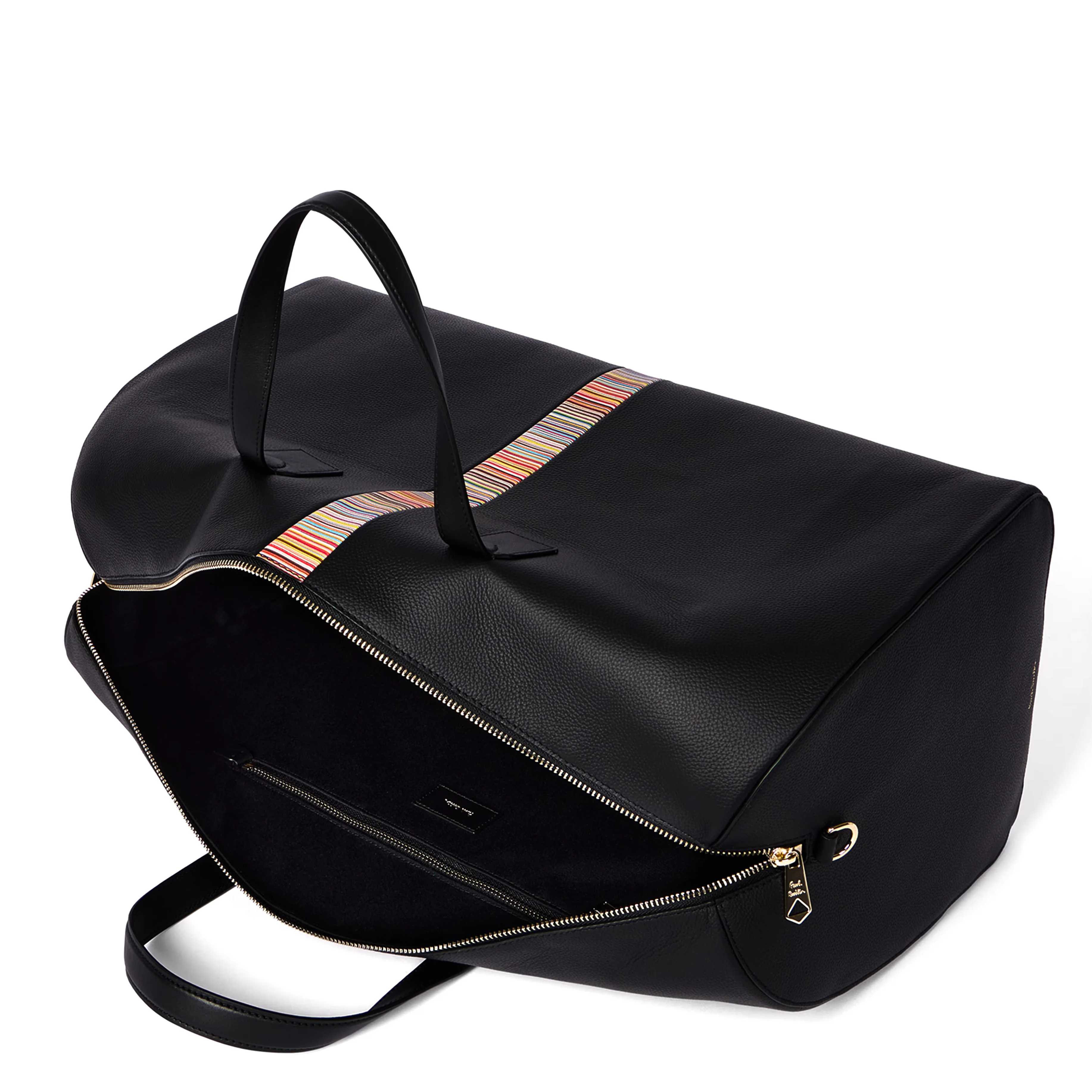 Paul Smith Leather Signature Stripe Holdall Black - Image 2