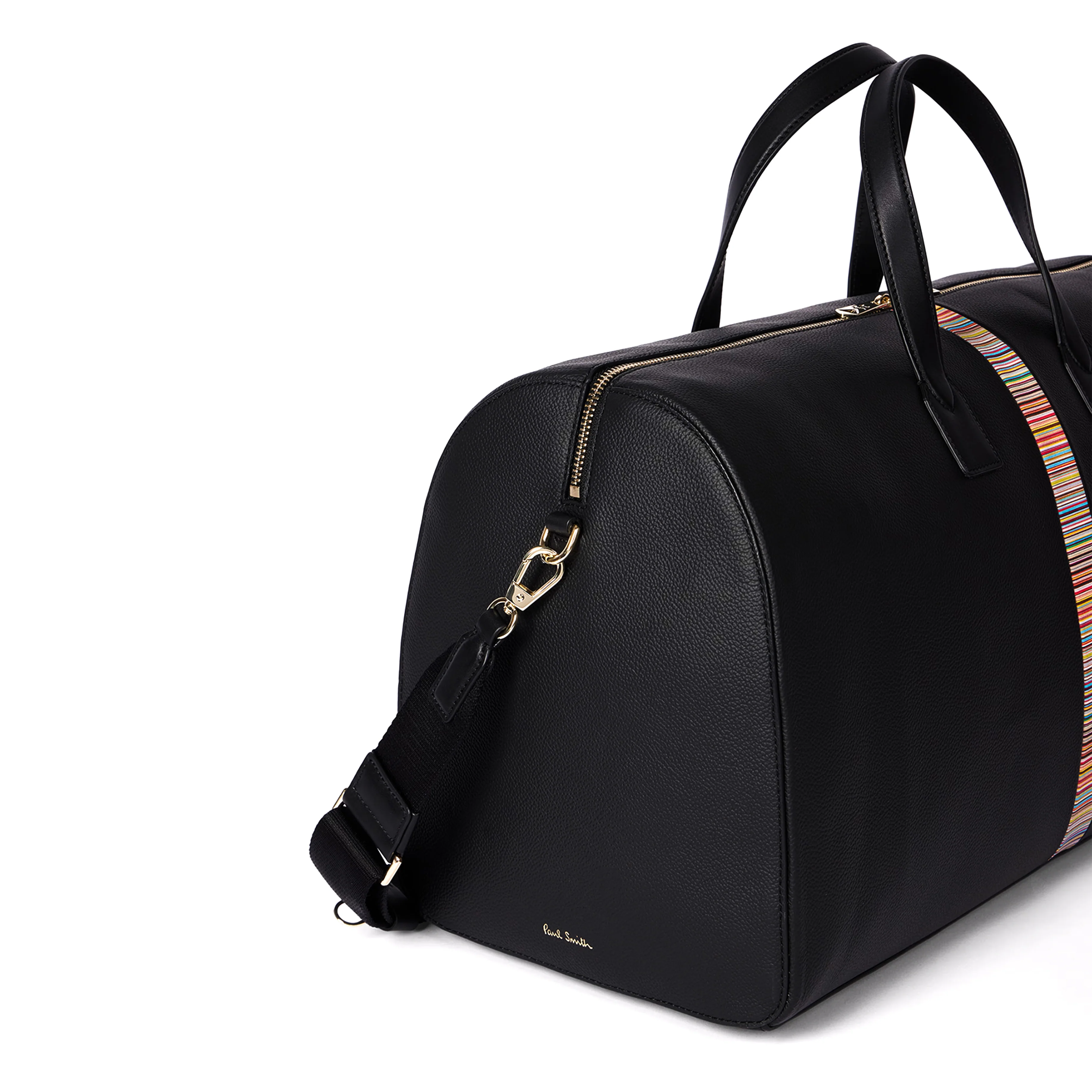 Paul Smith Leather Signature Stripe Holdall Black - Image 3