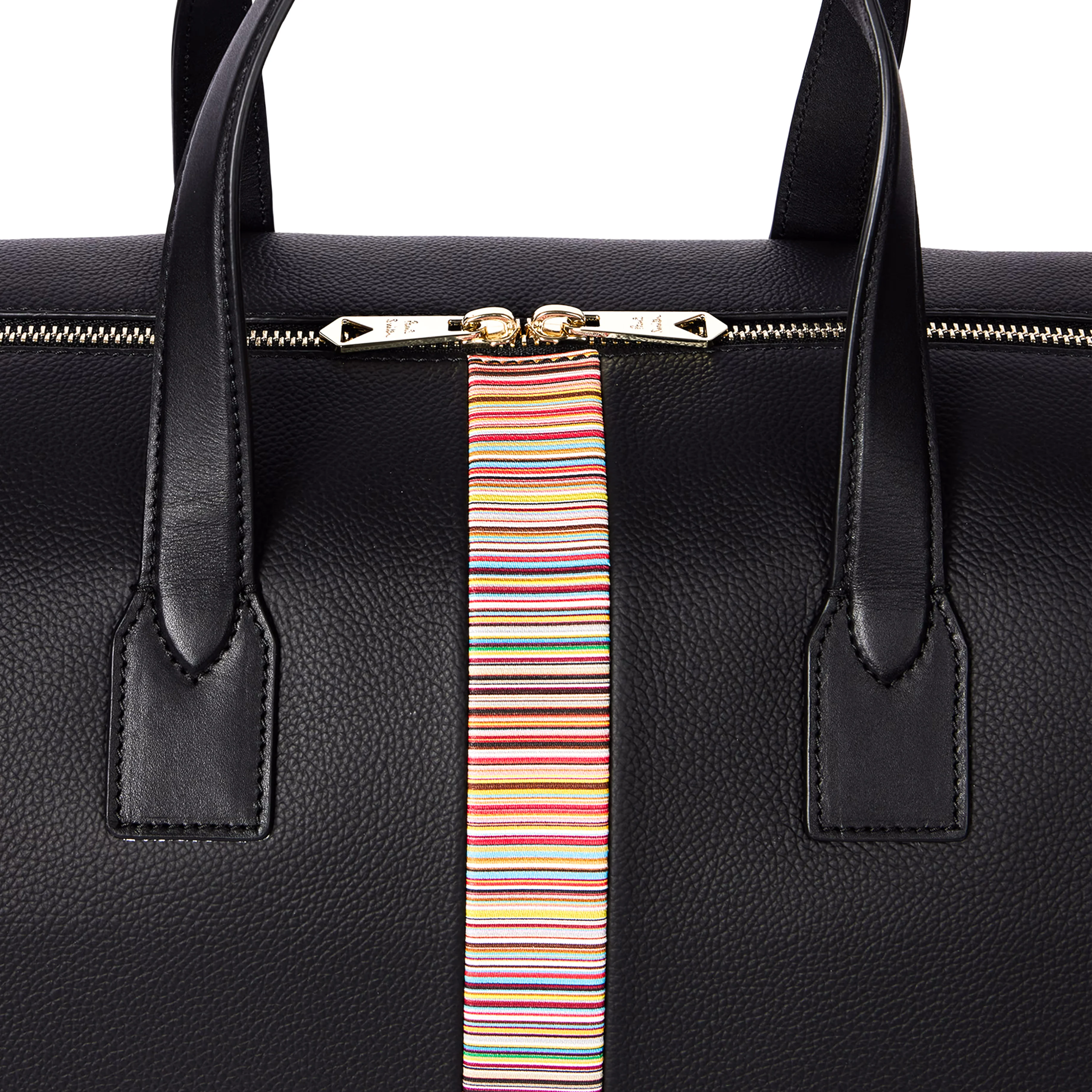 Paul Smith Leather Signature Stripe Holdall Black - Image 4