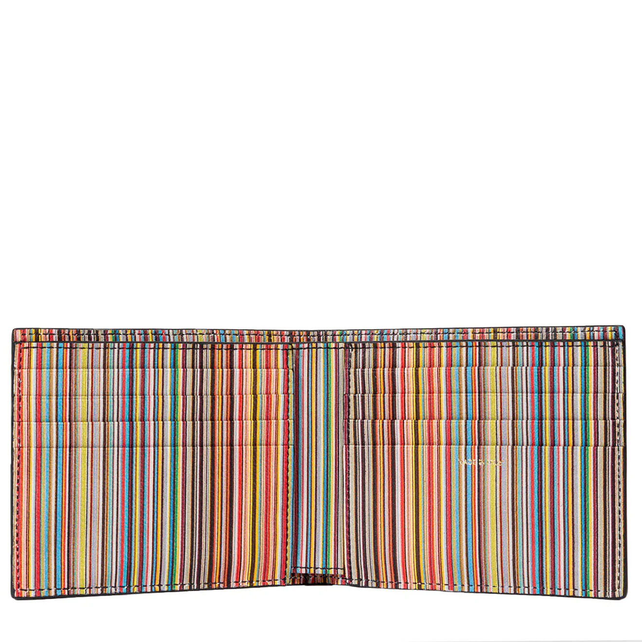 Paul Smith Leather Signature Stripe Interior Billfold Wallet Black - Image 2