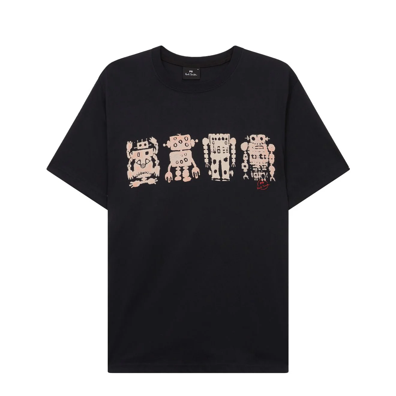 Paul Smith Mens Reg Fit T Shirt Robots Blue