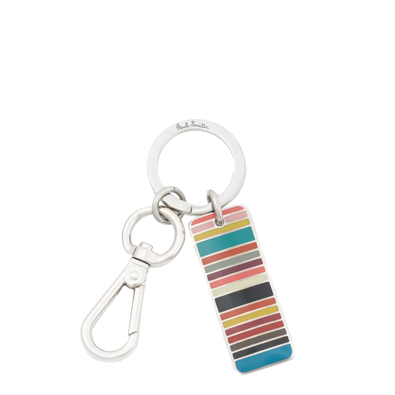 Paul Smith Metal Keyring Tab Signature Stripe