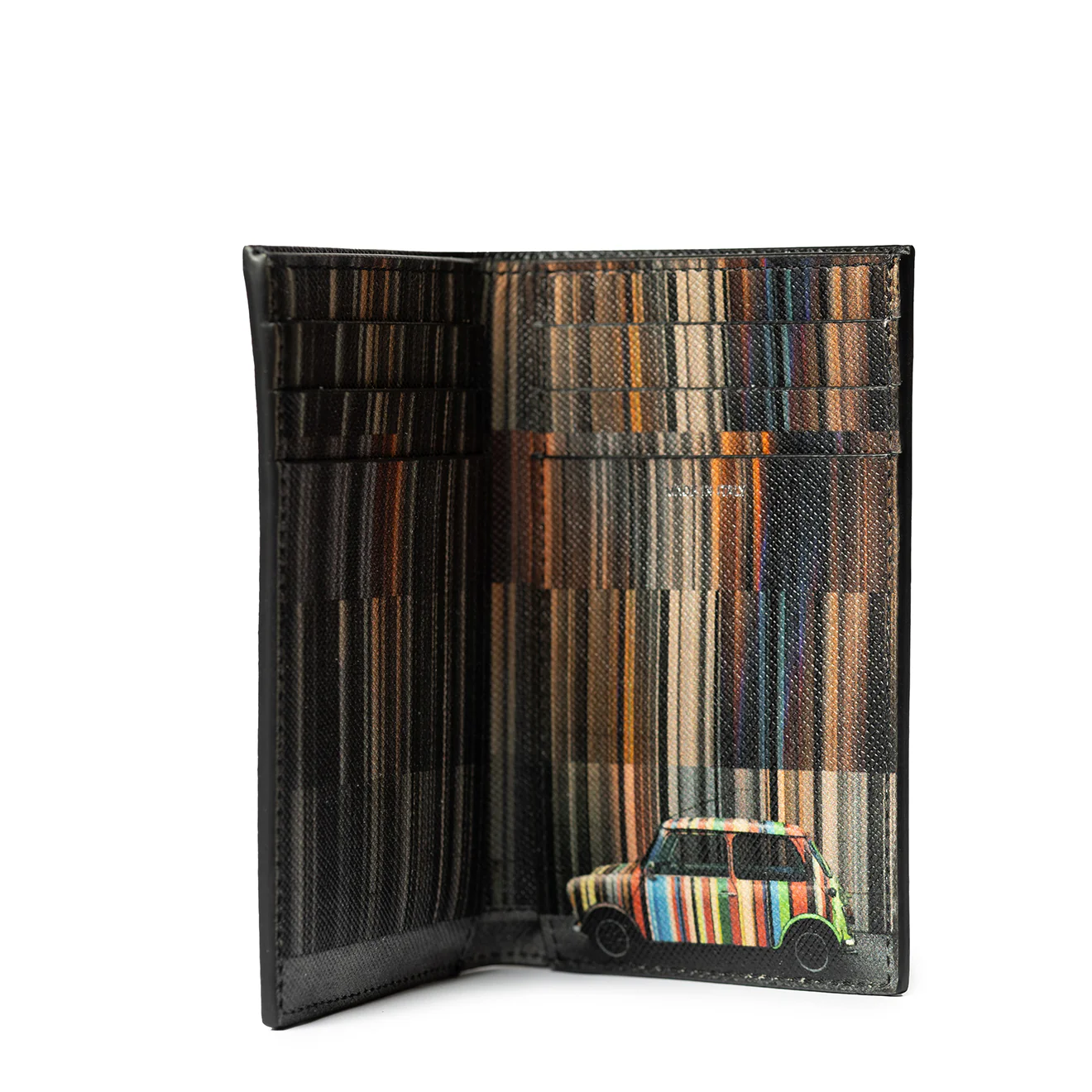 Paul Smith Mini Stripe Leather Credit Card Wallet Black - Image 3