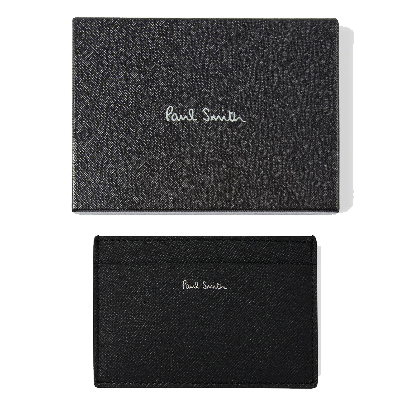 Paul Smith Mini Stripe Print Leather Card Holder Black - Image 2