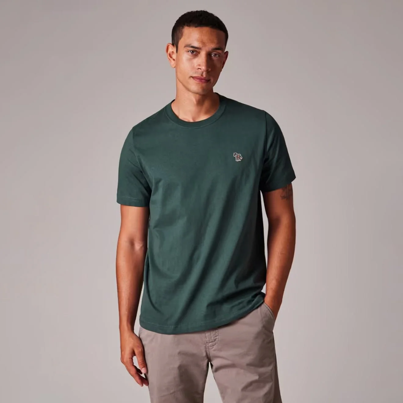 Paul Smith Organic Cotton Zebra Logo T-Shirt Dark Green - Image 3