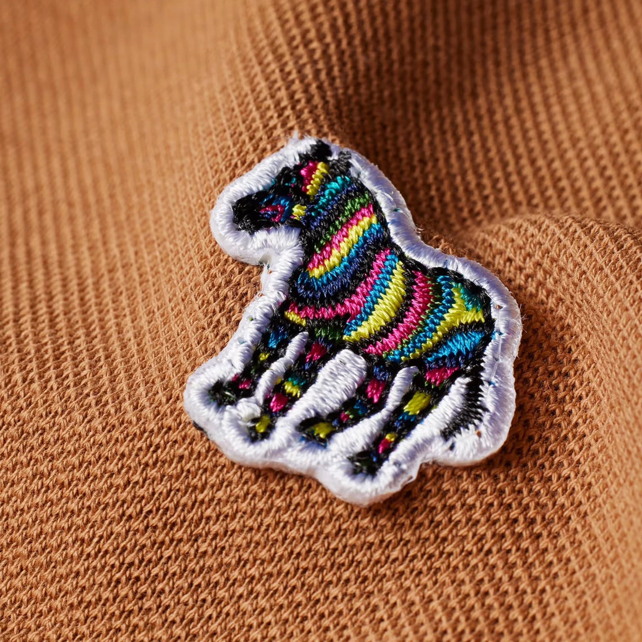 Paul Smith Organic Cotton Zebra Polo Shirt Toffee Brown - Image 2