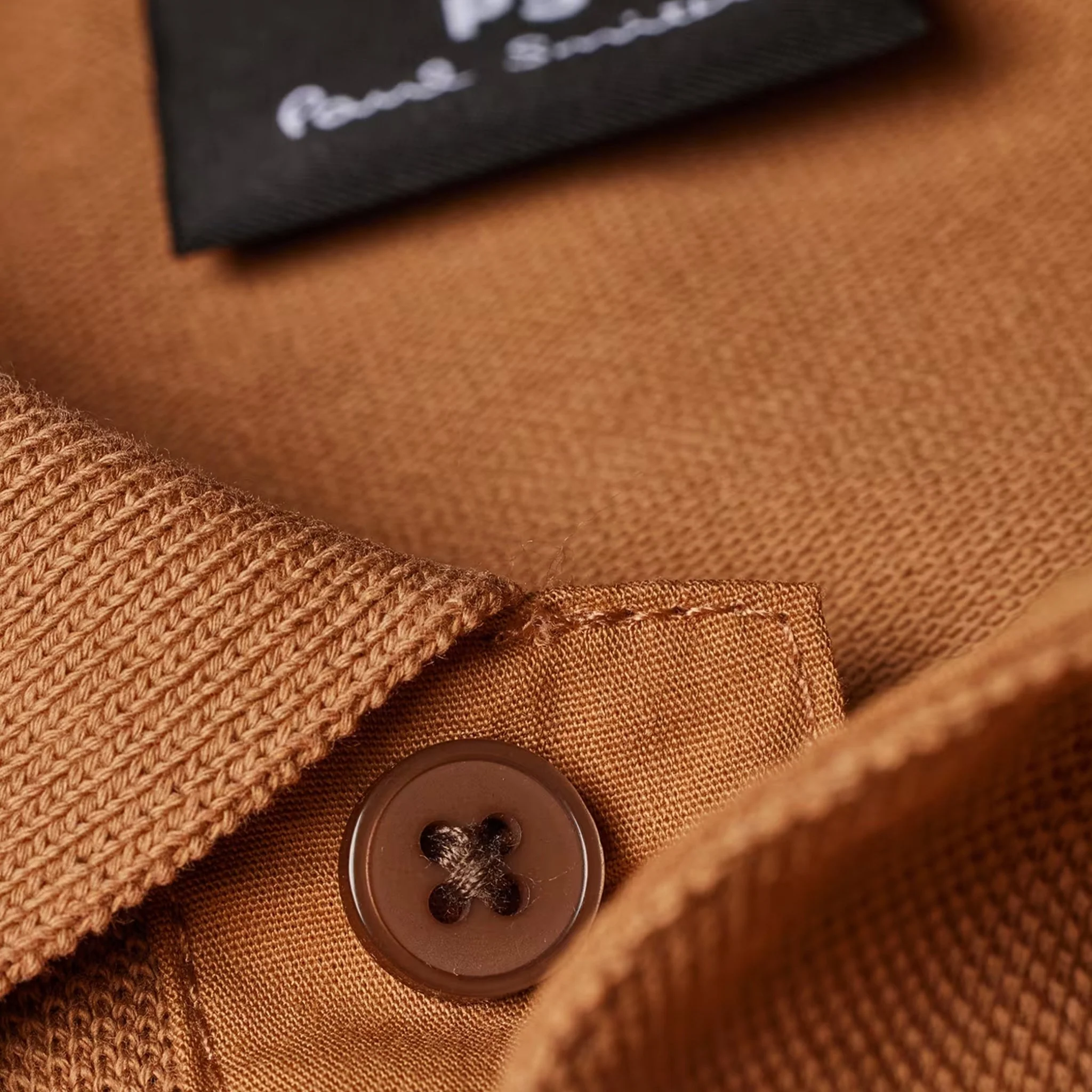Paul Smith Organic Cotton Zebra Polo Shirt Toffee Brown - Image 4