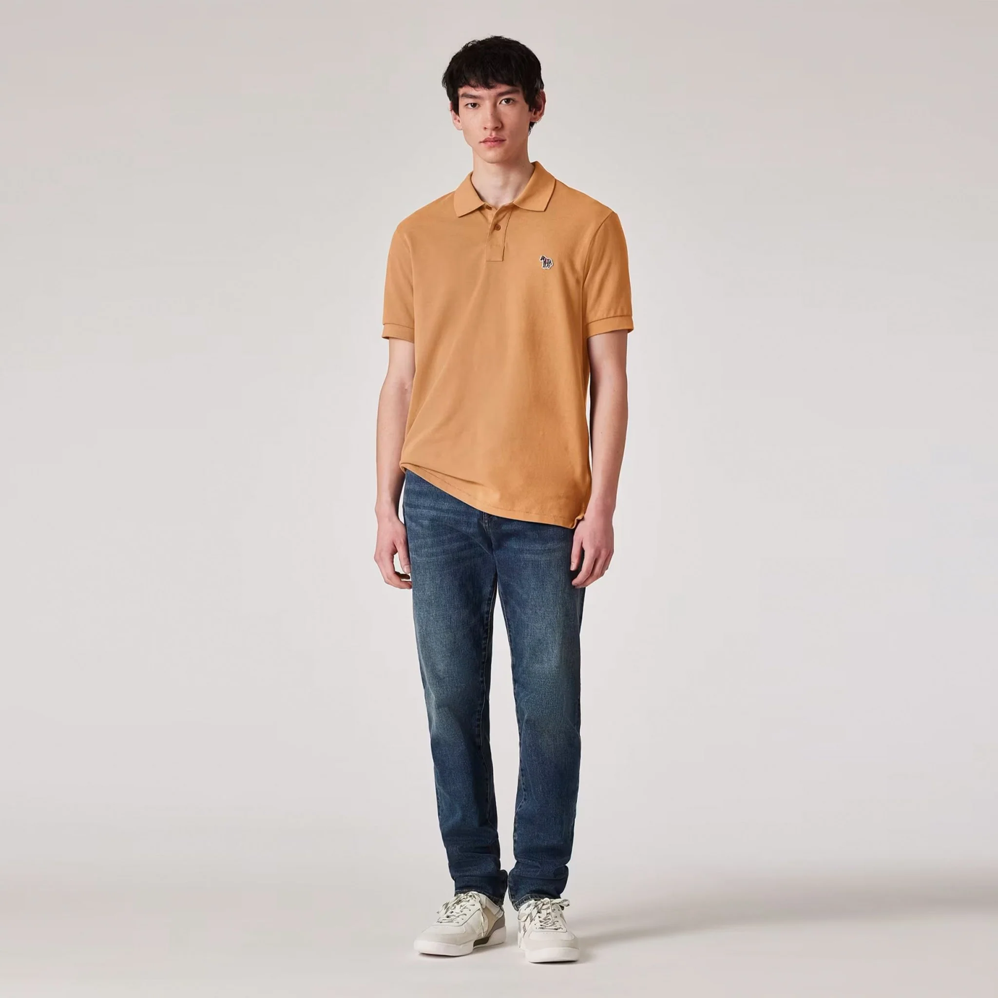 Paul Smith Organic Cotton Zebra Polo Shirt Toffee Brown - Image 5