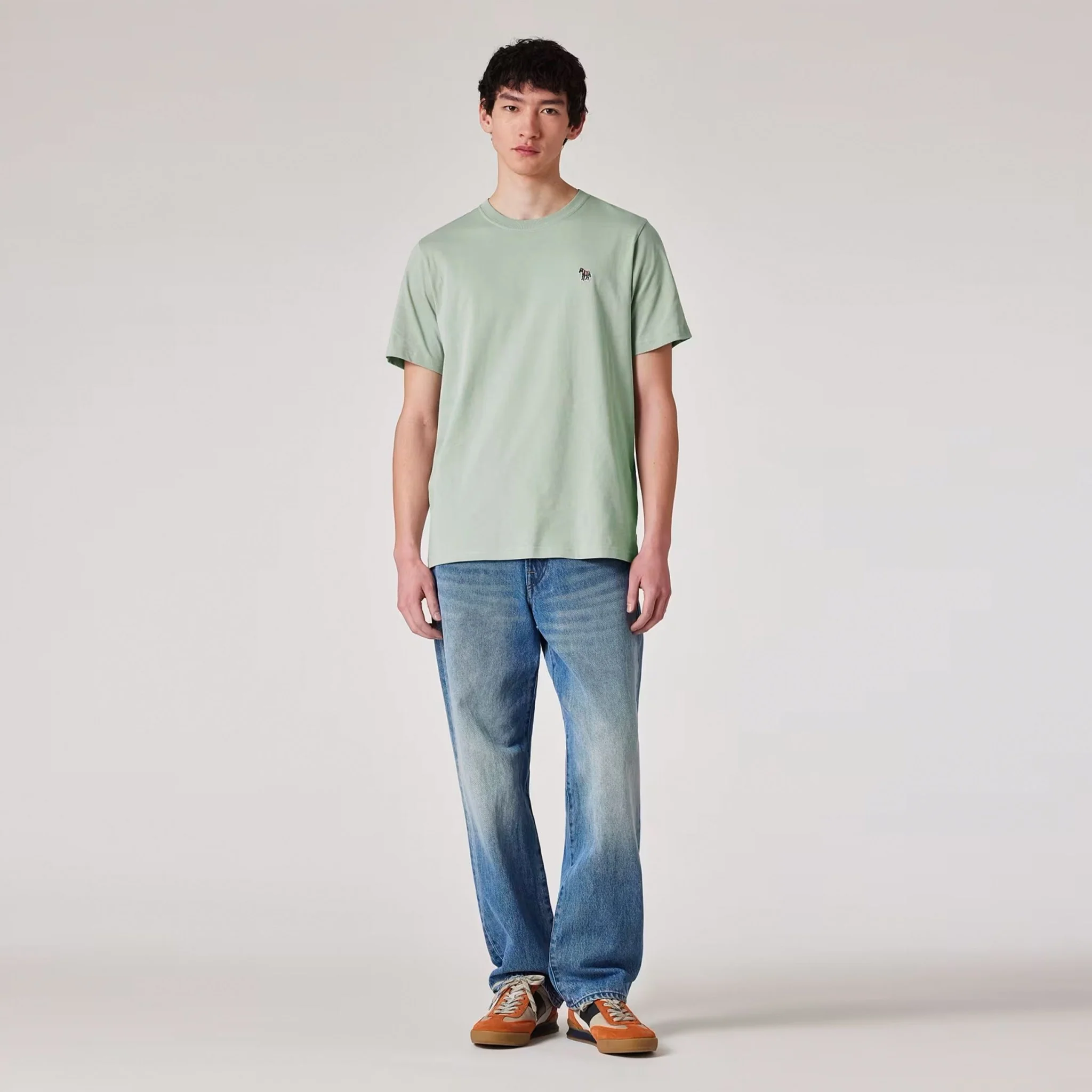 Paul Smith Organic Cotton Zebra T-Shirt Sage Green - Image 5