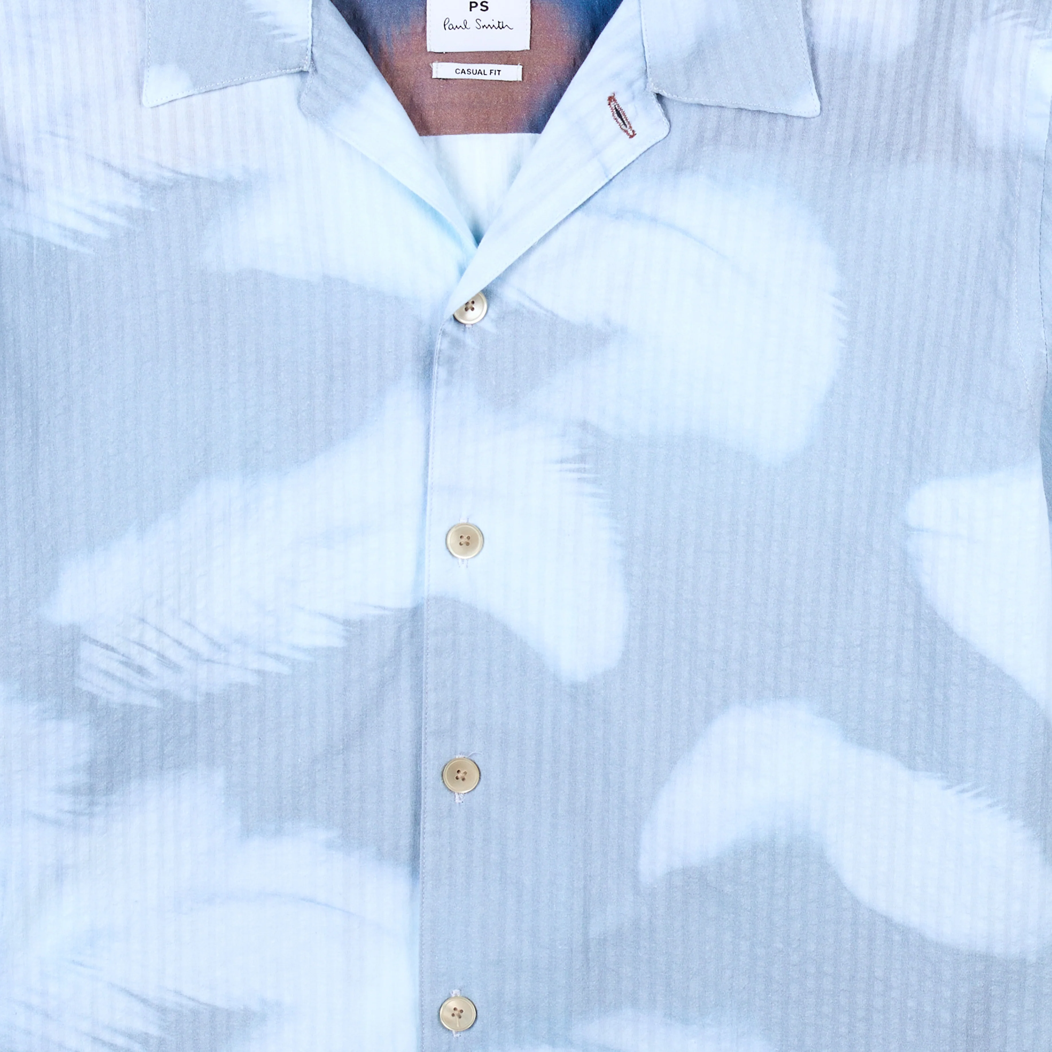 Paul Smith Palm Shadow Short-Sleeve Shirt Light Blue - Image 3