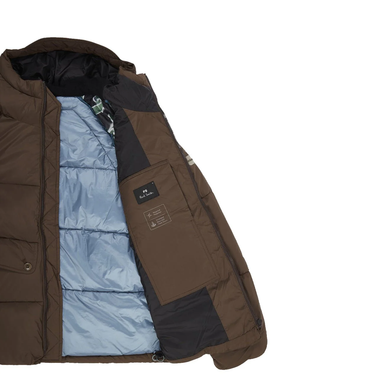 Paul Smith Recycled Polyester Hooded Puffer Jacket Brown - Image 5