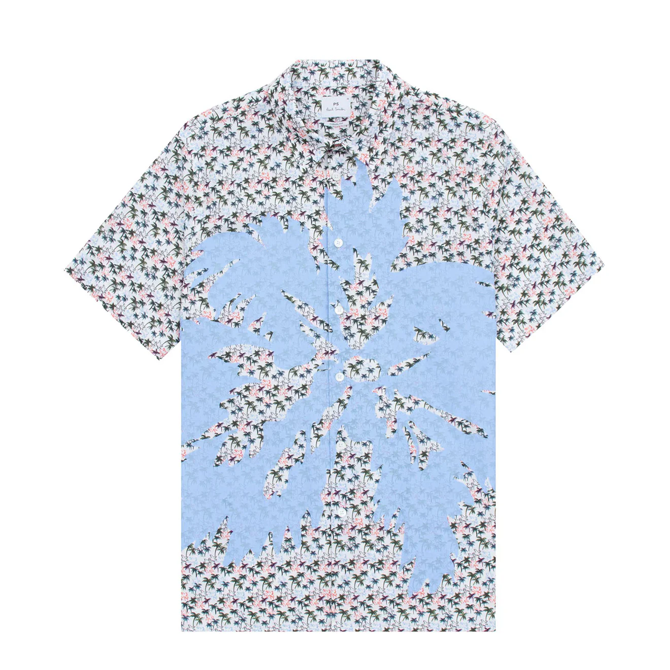 Paul Smith S/S Casual Fit Shirt Palm Detail White