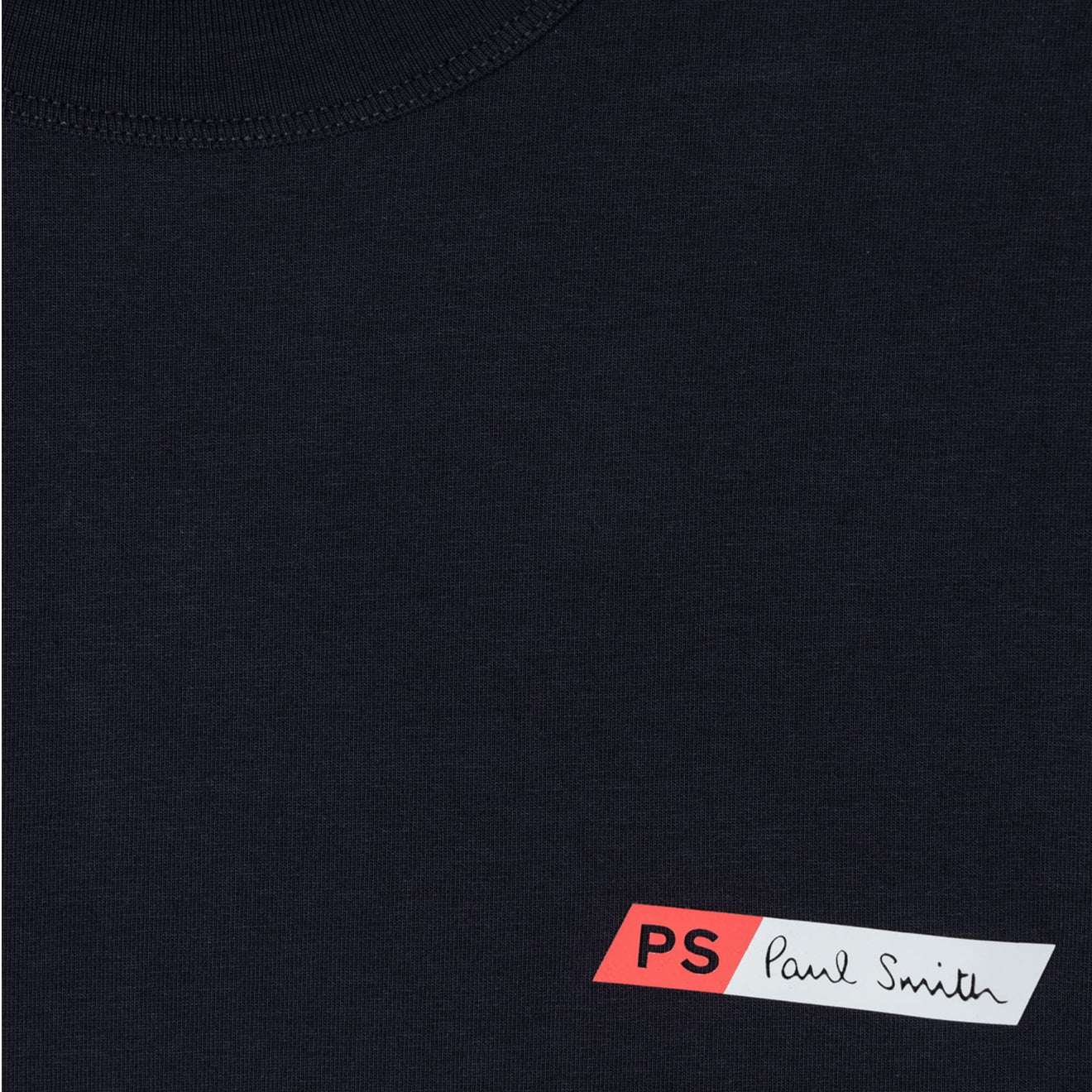 Paul Smith S/S PS Slant Logo Cotton-Blend T-Shirt Very Dark Navy - Image 2