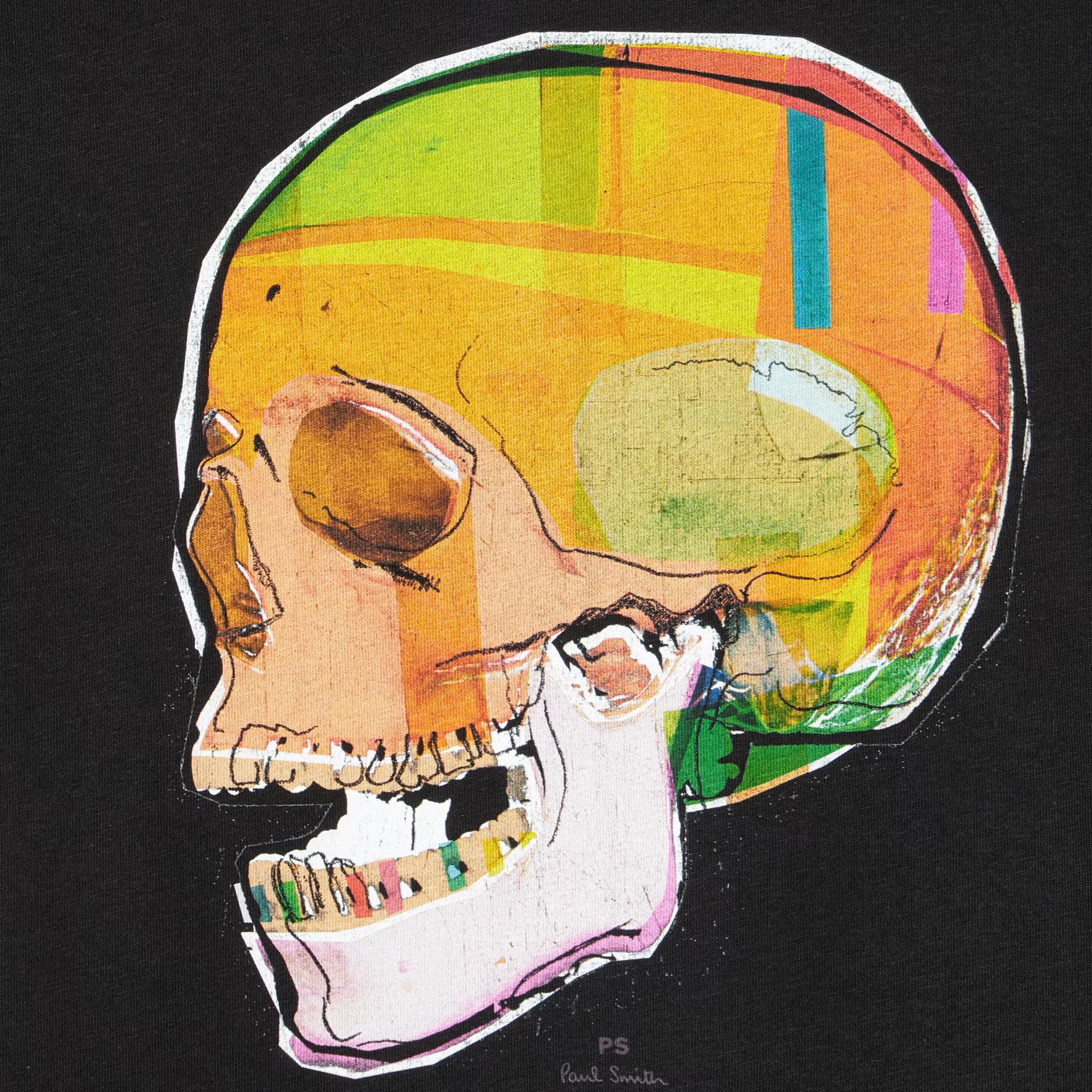 Paul Smith Skull Sketch Print T-Shirt Black - Image 2