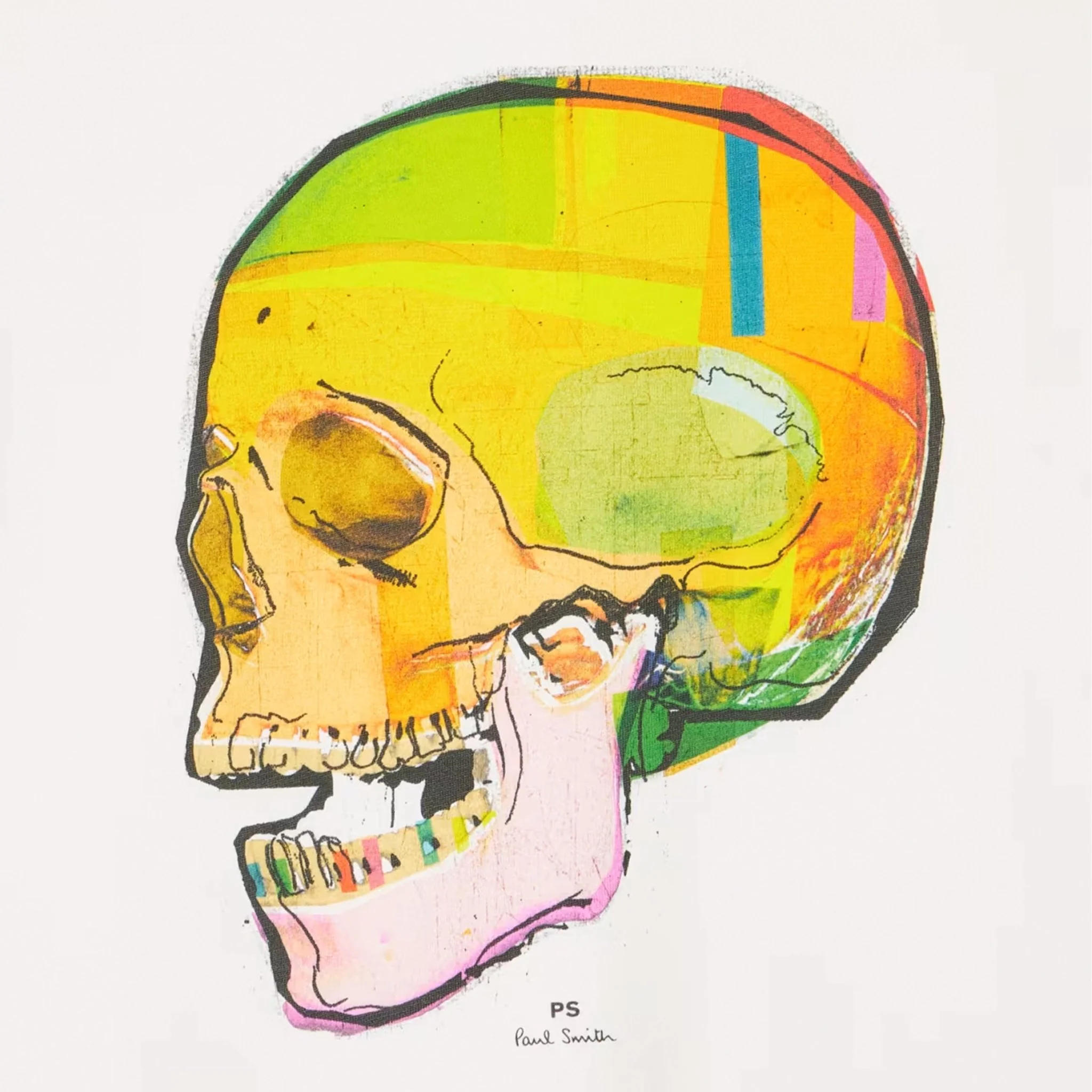 Paul Smith Skull Sketch Print T-Shirt White - Image 2