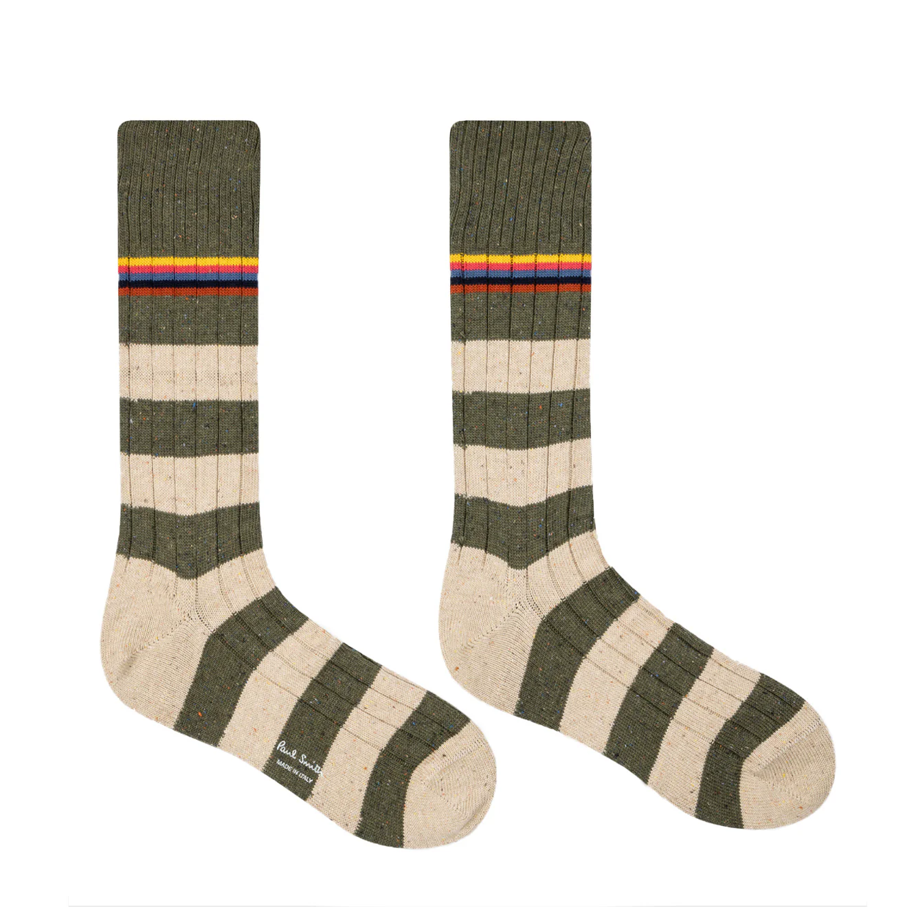 Paul Smith Sock Devon Brown Stripe / Cream - Image 3