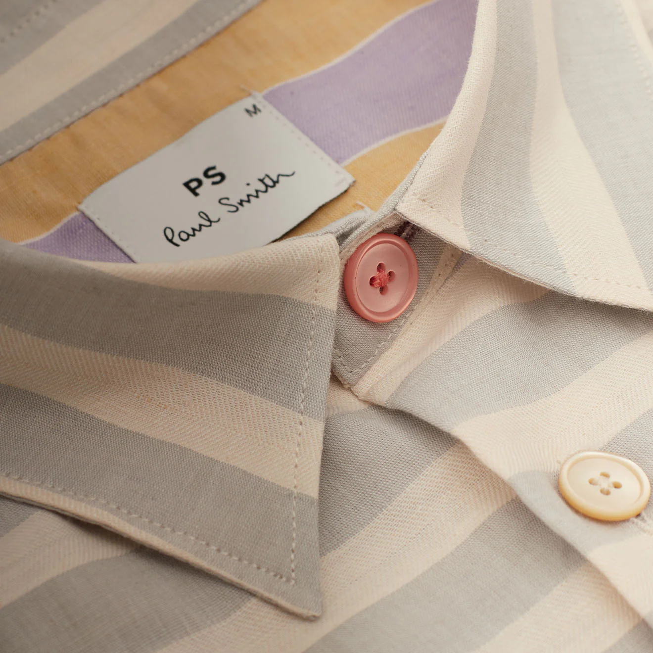 Paul Smith Stripe Cotton-Linen Shirt Light Blue - Image 4