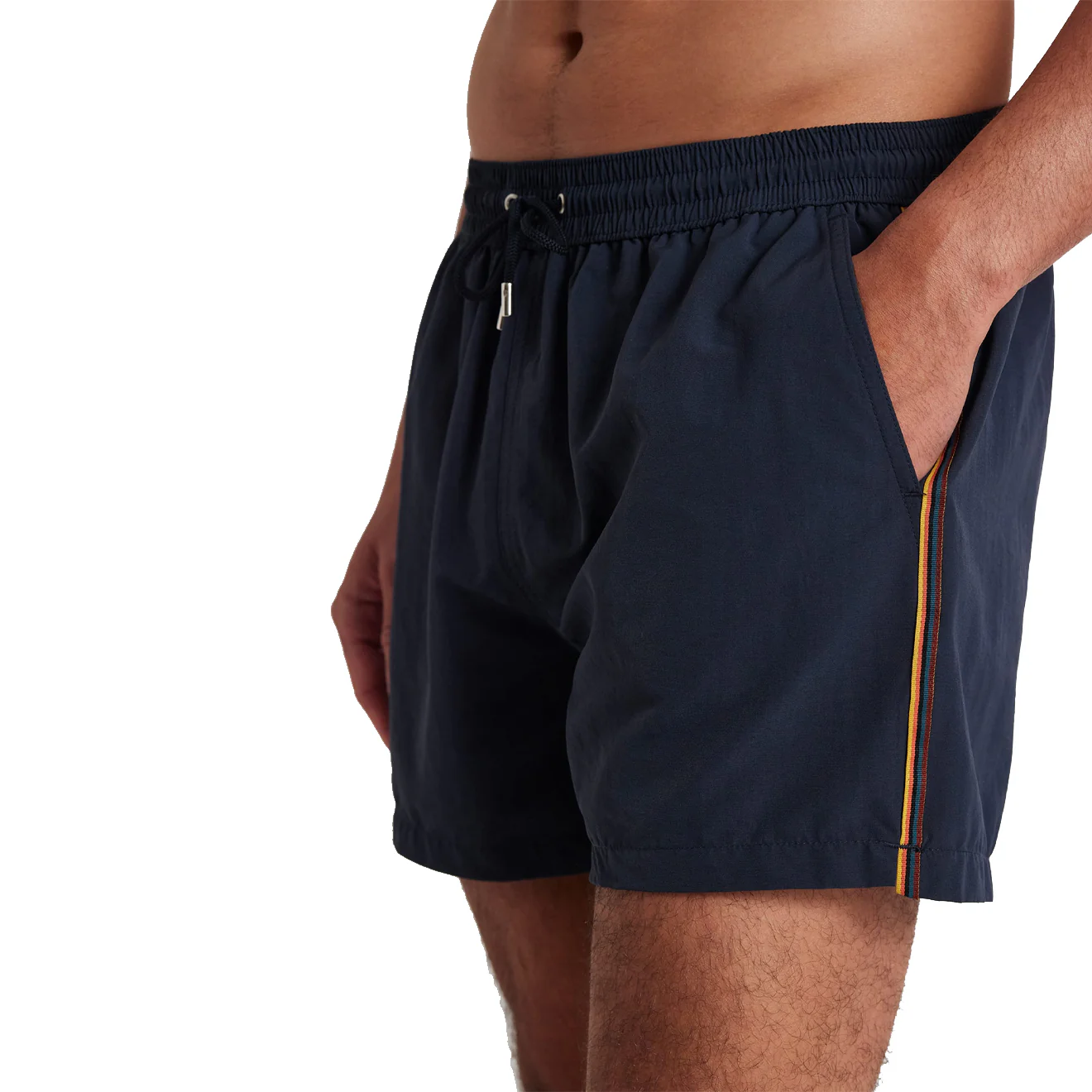 Paul Smith Swim Shorts Plain With Stripe Navy - Image 4
