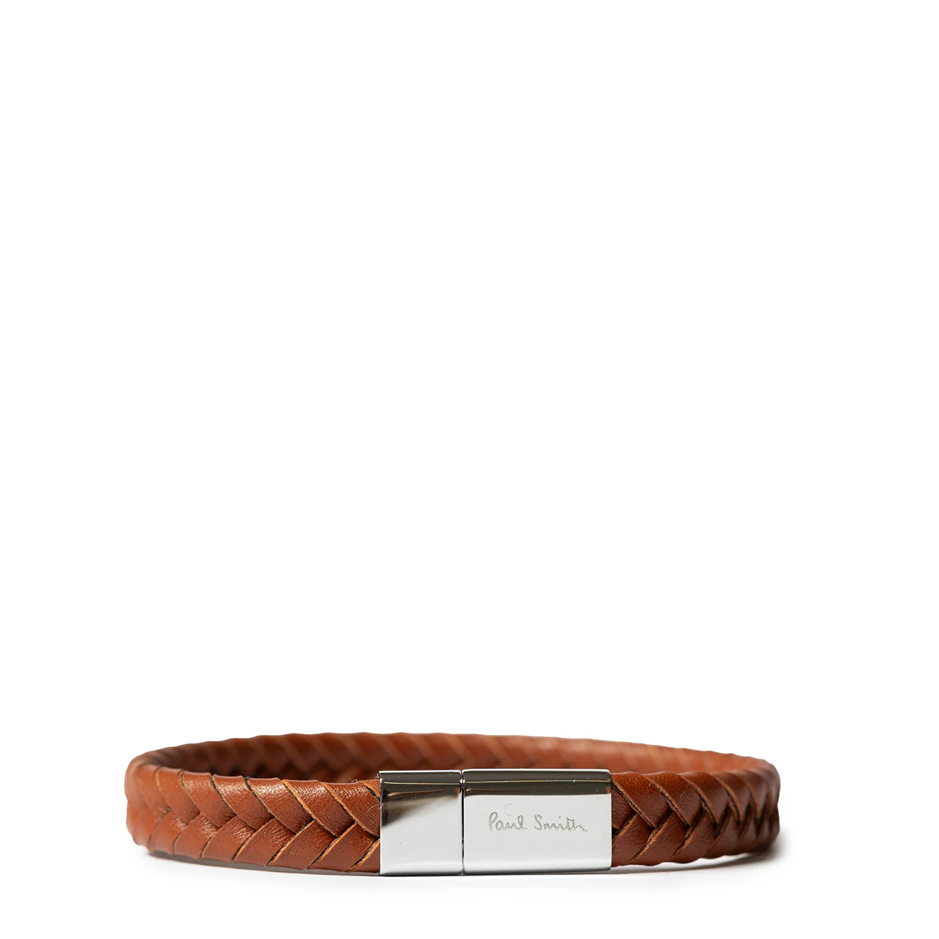 Paul Smith Two-Tone Braided Leather Bracelet Hazelnut - Image 2