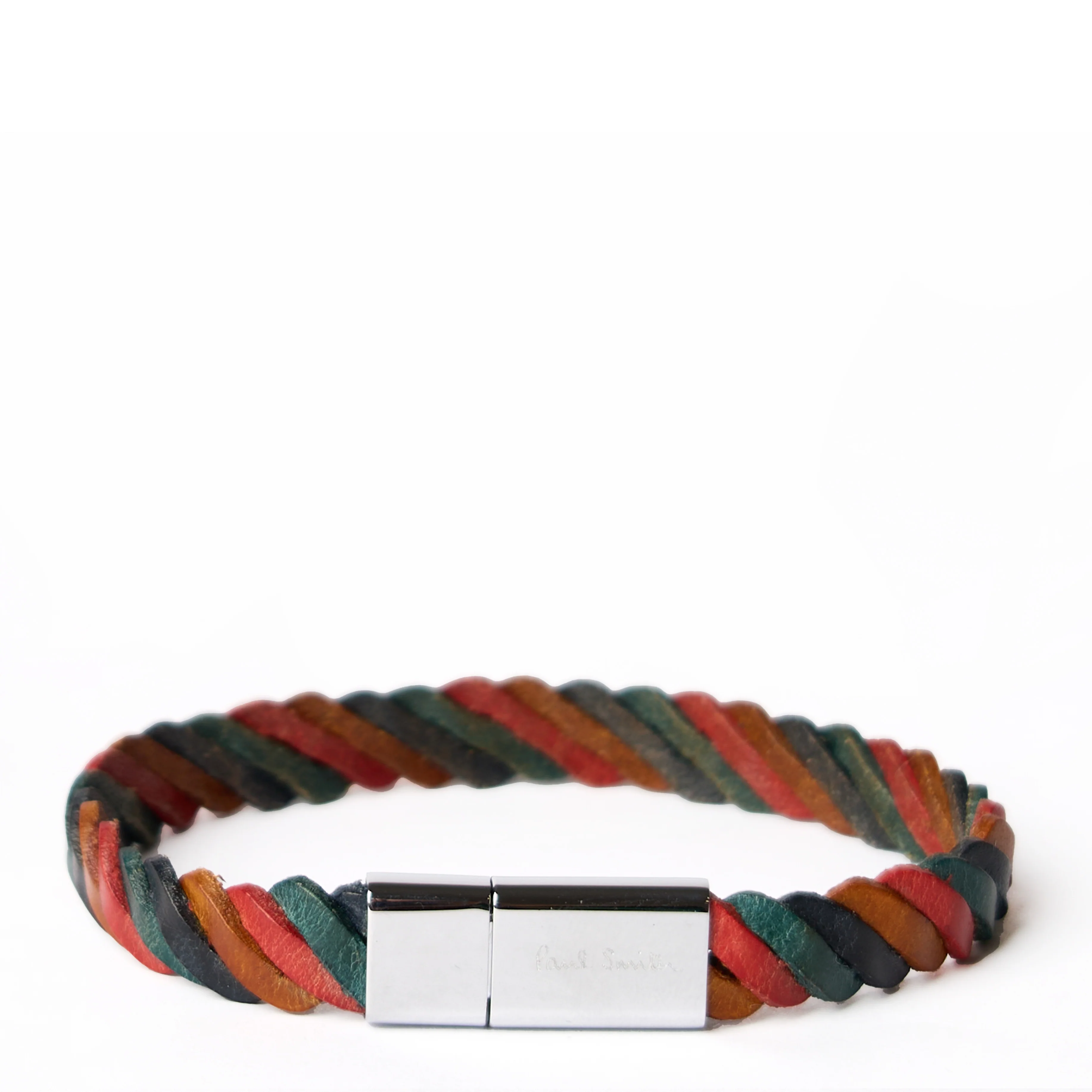 Paul Smith Woven Leather Bracelet Artist Stripe