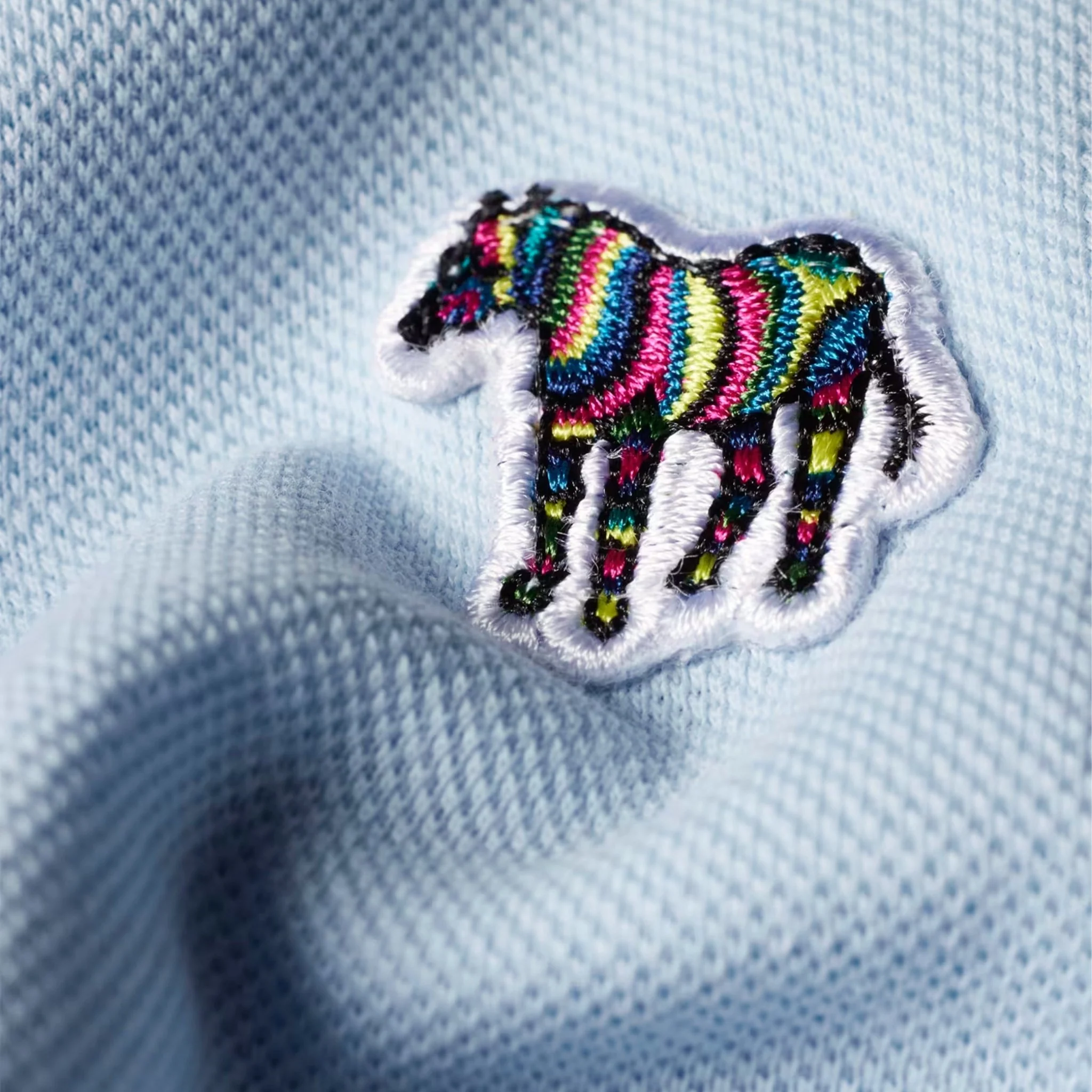 Paul Smith Zebra Logo Polo Shirt Powder Blue - Image 4