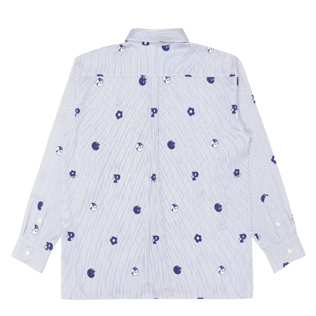 Pawa Speed Sports Monogram Stripe Shirt White/Blue - Image 2
