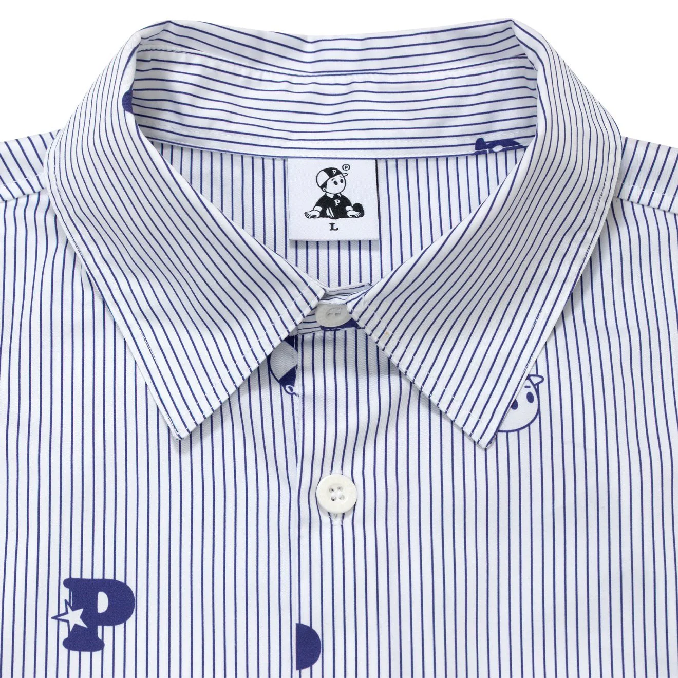 Pawa Speed Sports Monogram Stripe Shirt White/Blue - Image 3
