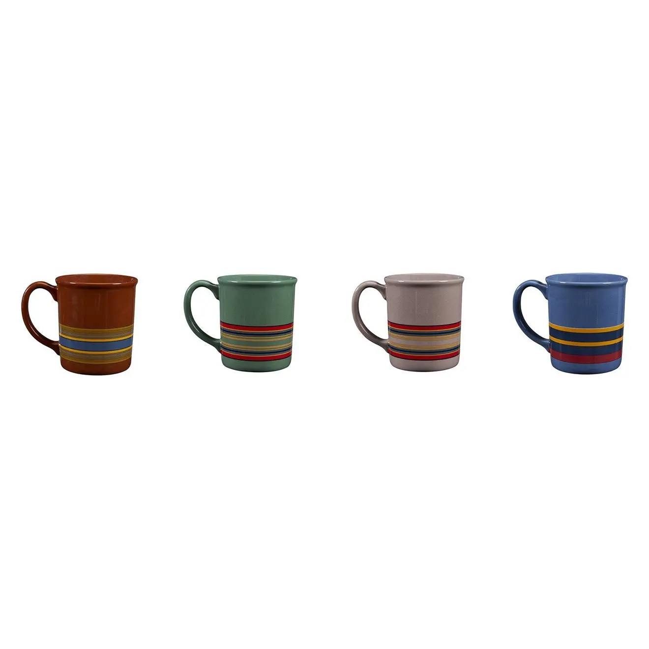Pendleton Ceramic Mug Set of 4 Camp Stripe - Image 2