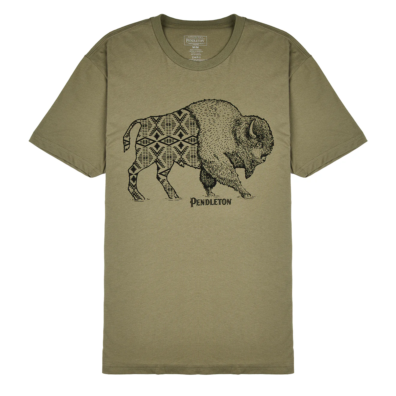 Pendleton Jacquard Bison Graphic Tee Light Olive / Black