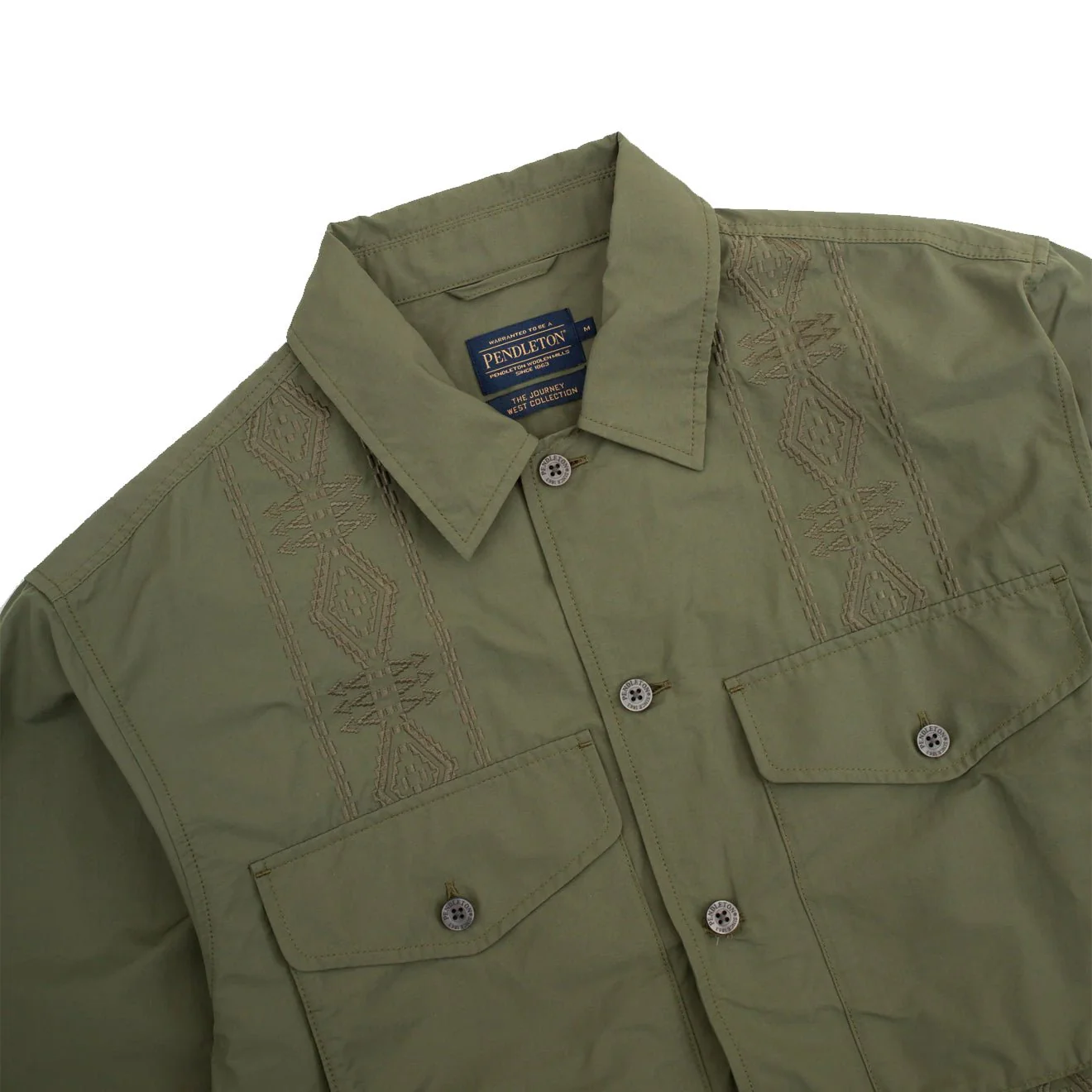 Pendleton Parachute Overshirt Olive - Image 3