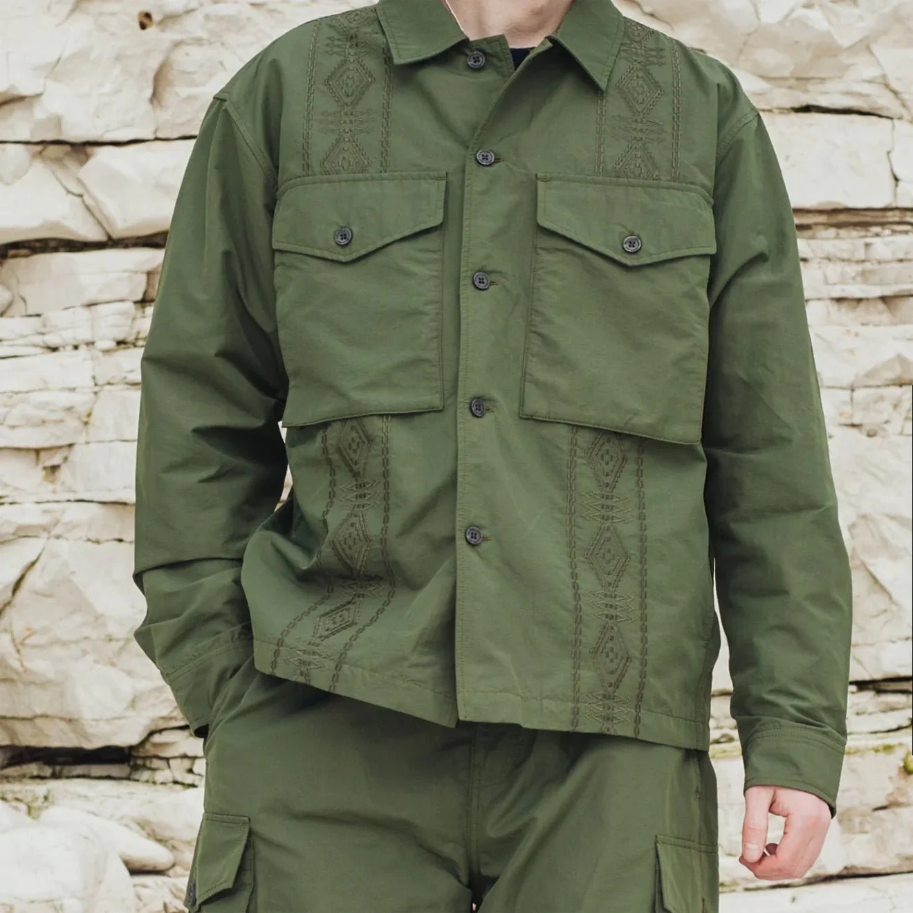 Pendleton Parachute Overshirt Olive - Image 4