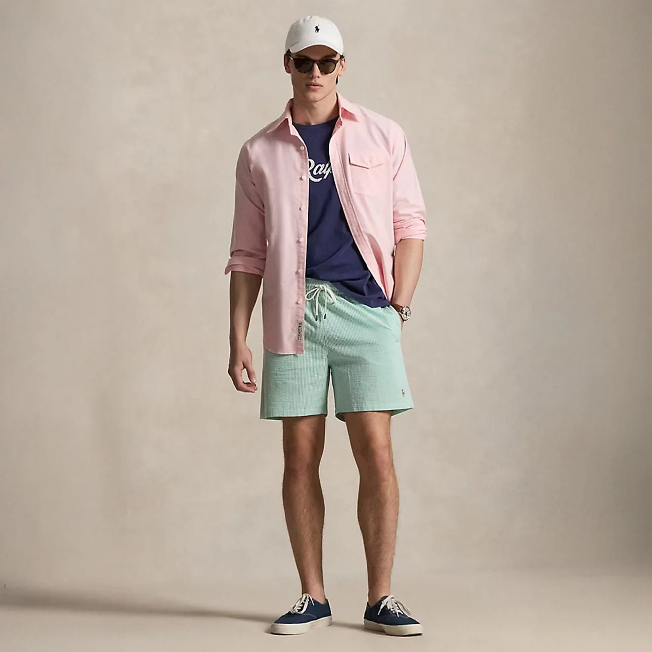 Polo Ralph Lauren 14.5 cm Traveller Swimming Trunks Key West Green Stripe - Image 3