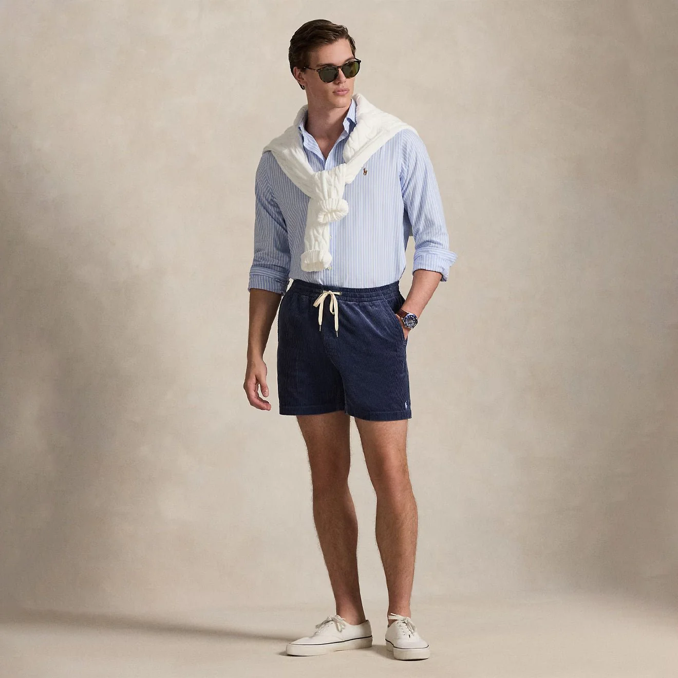 Polo Ralph Lauren 15 cm Polo Prepster Corduroy Shorts Boston Navy - Image 2