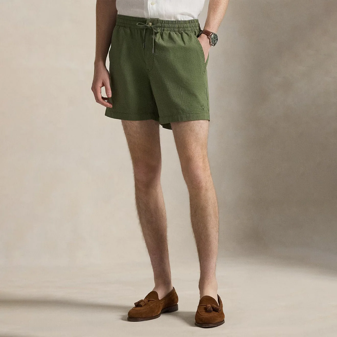 Polo Ralph Lauren 15 cm Polo Prepster Performance Short Supply Olive / Garden Trail - Image 3