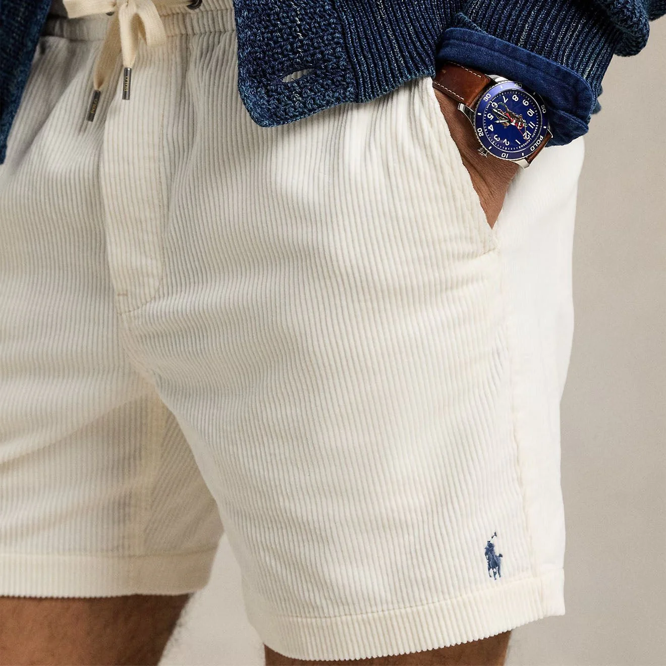 Polo Ralph Lauren 6 Inch Prepster Corduroy Short White - Image 5
